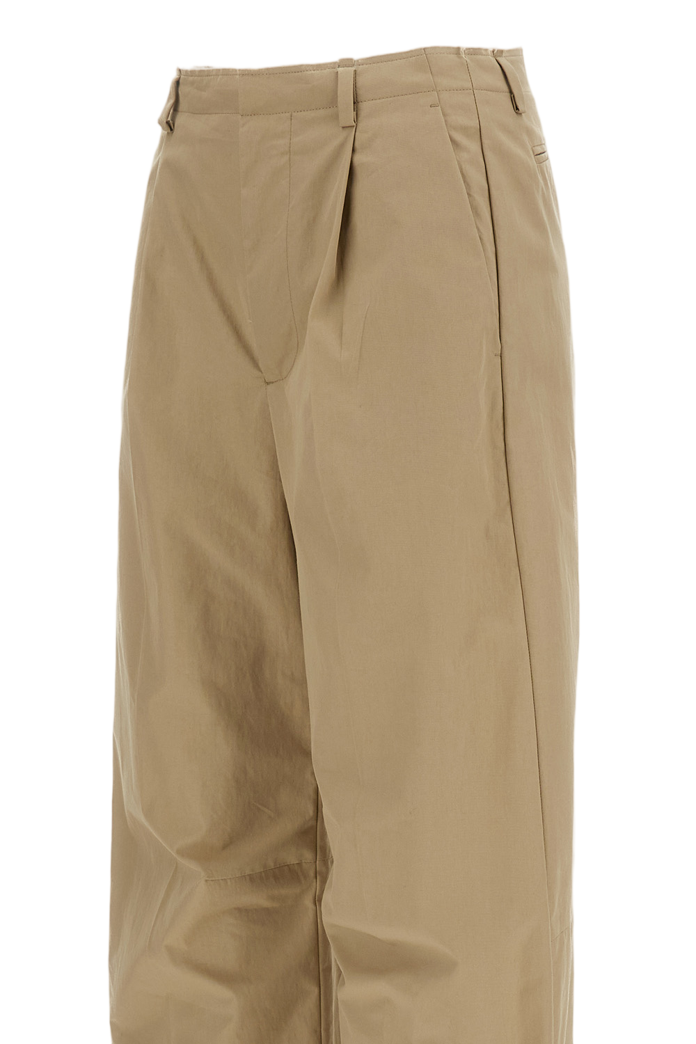 Utility-Style Wide-Leg Trousers with Front Pleats