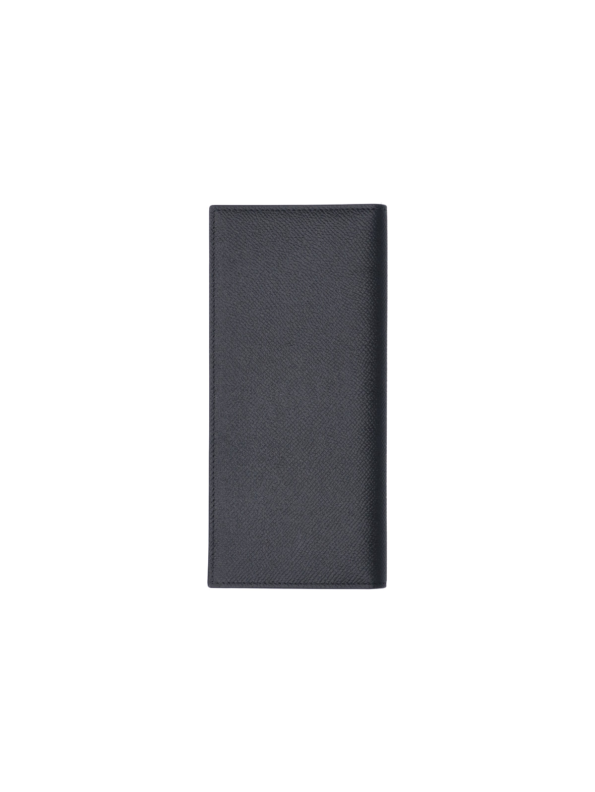 Black Compact Minimalist Smooth Leather Wallet