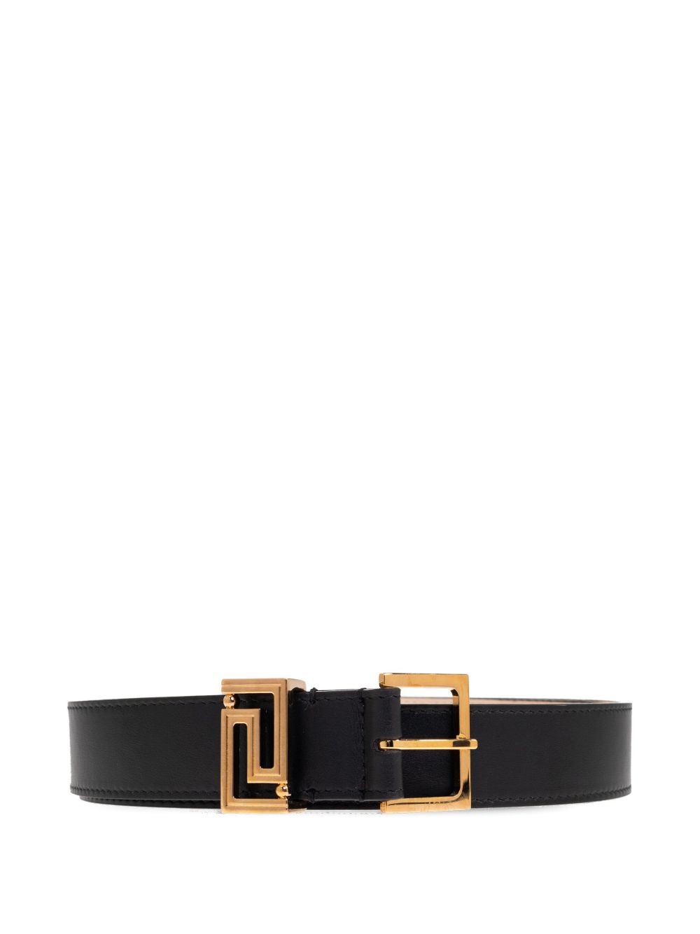 Silk And Nylon Belt With Geometric Gold-Tone Buckle