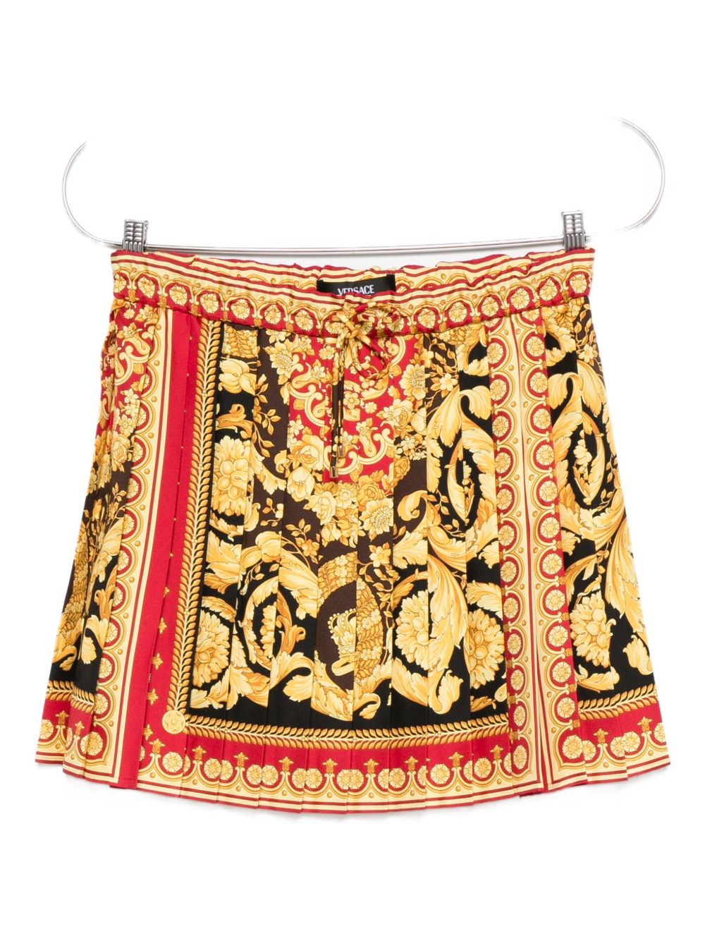 High-Waisted A-Line Skirt with Baroque Print