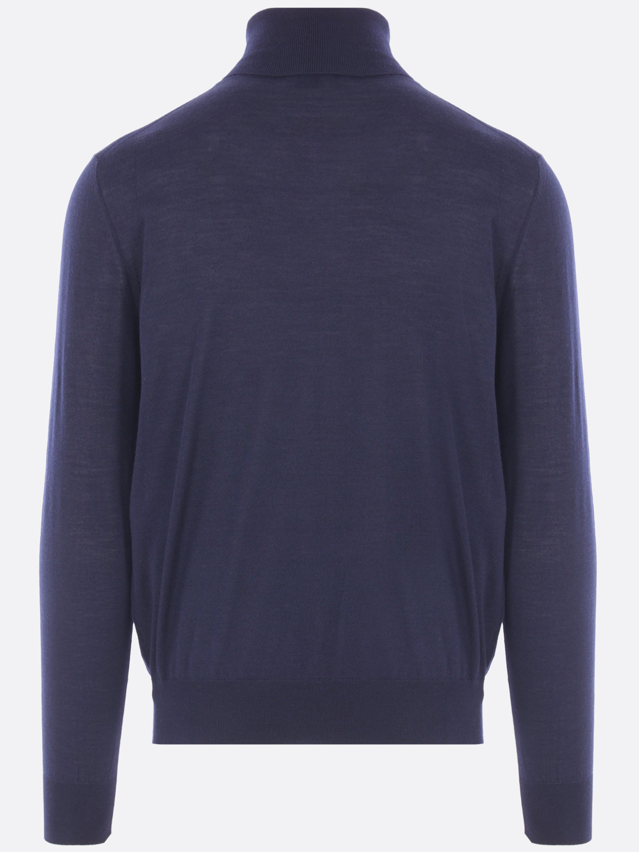 High-Neck Long-Sleeved Finely Knit Pullover