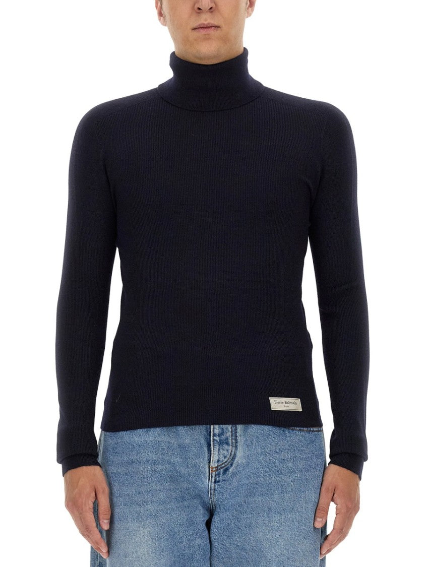 Ribbed High Neck Turtleneck Sweater