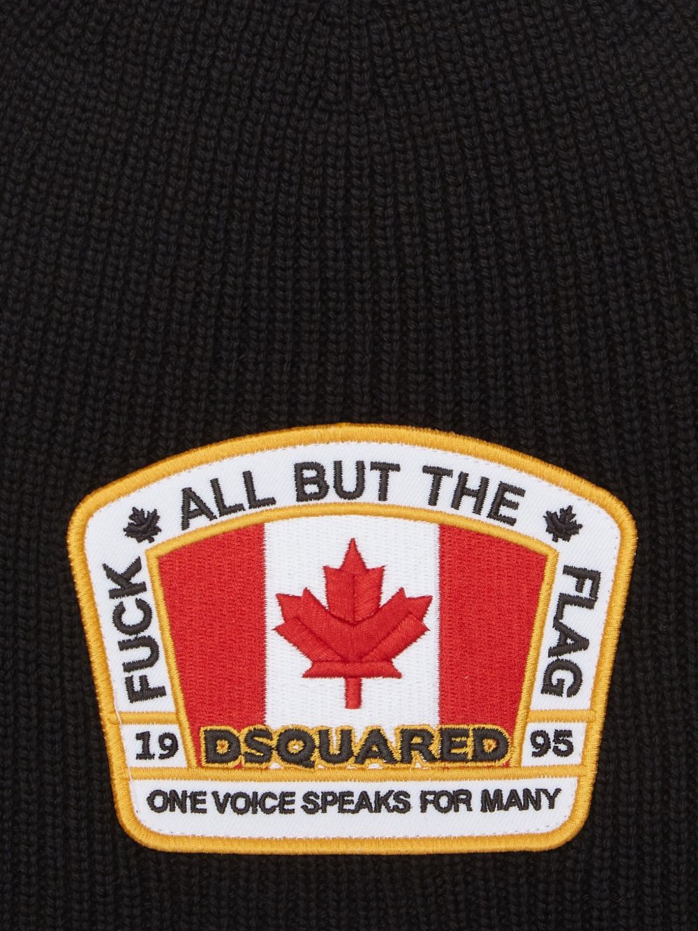 Knit Beanie with Rectangular Logo Patch