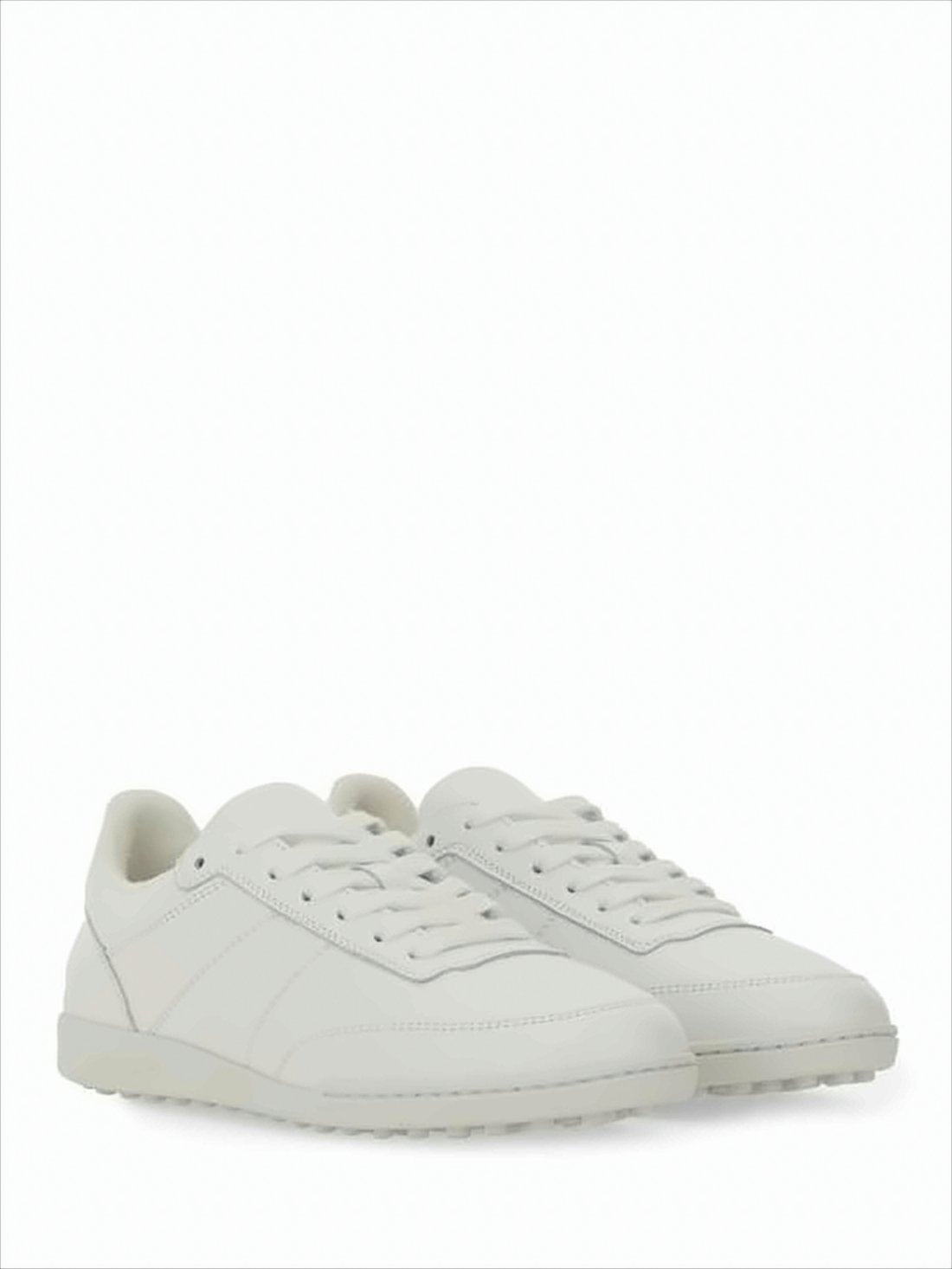 White Sneakers with Textured Rubber Sole