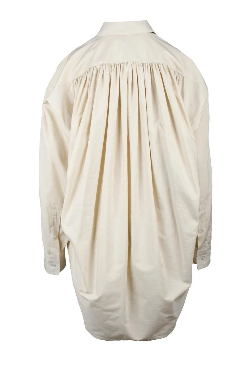 Oversized Shirt Cotton/Viscose - Beige