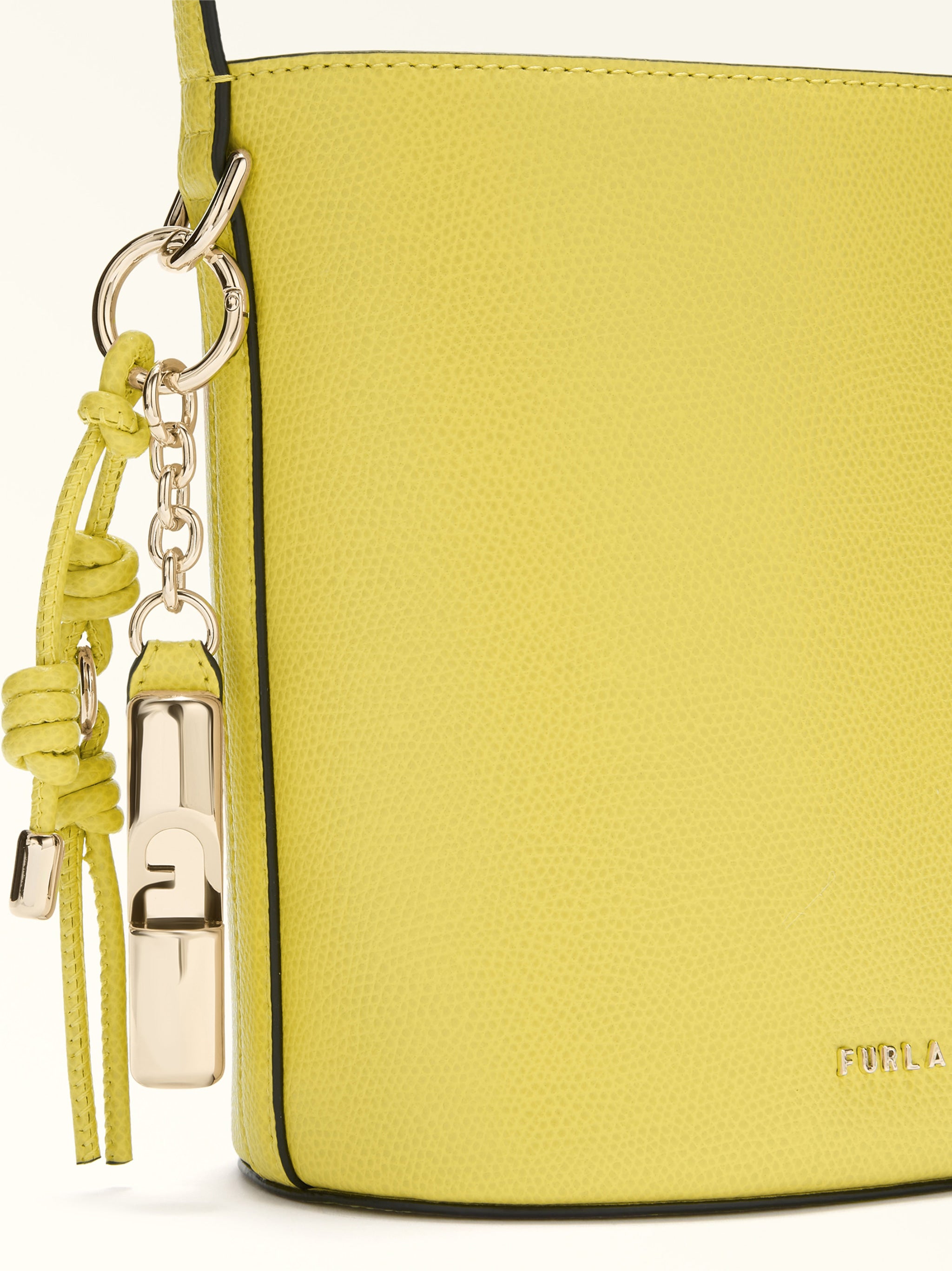 Roxie Bucket Textured Yellow Leather Bag