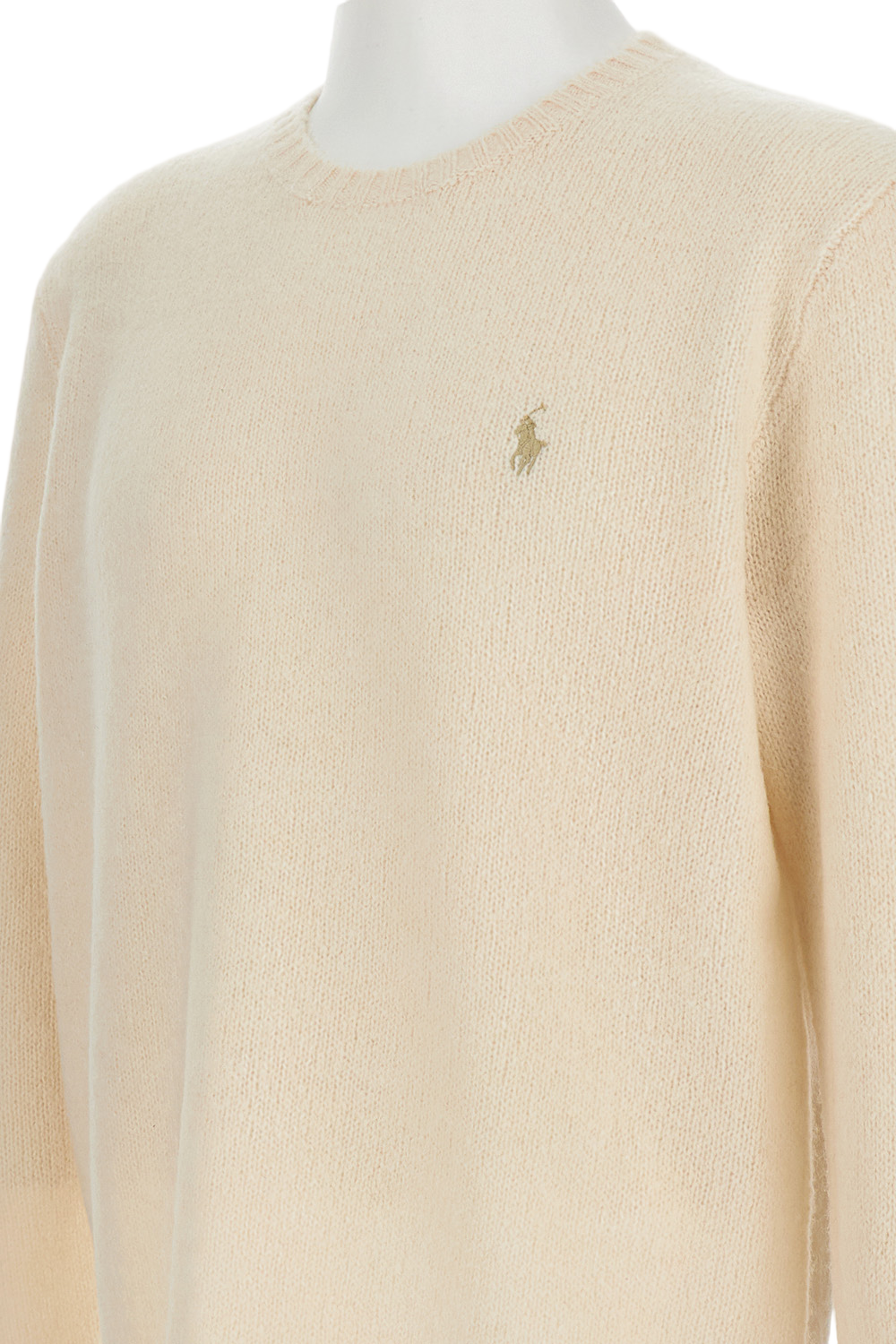 Cream White Wool Blend Knit Pullover