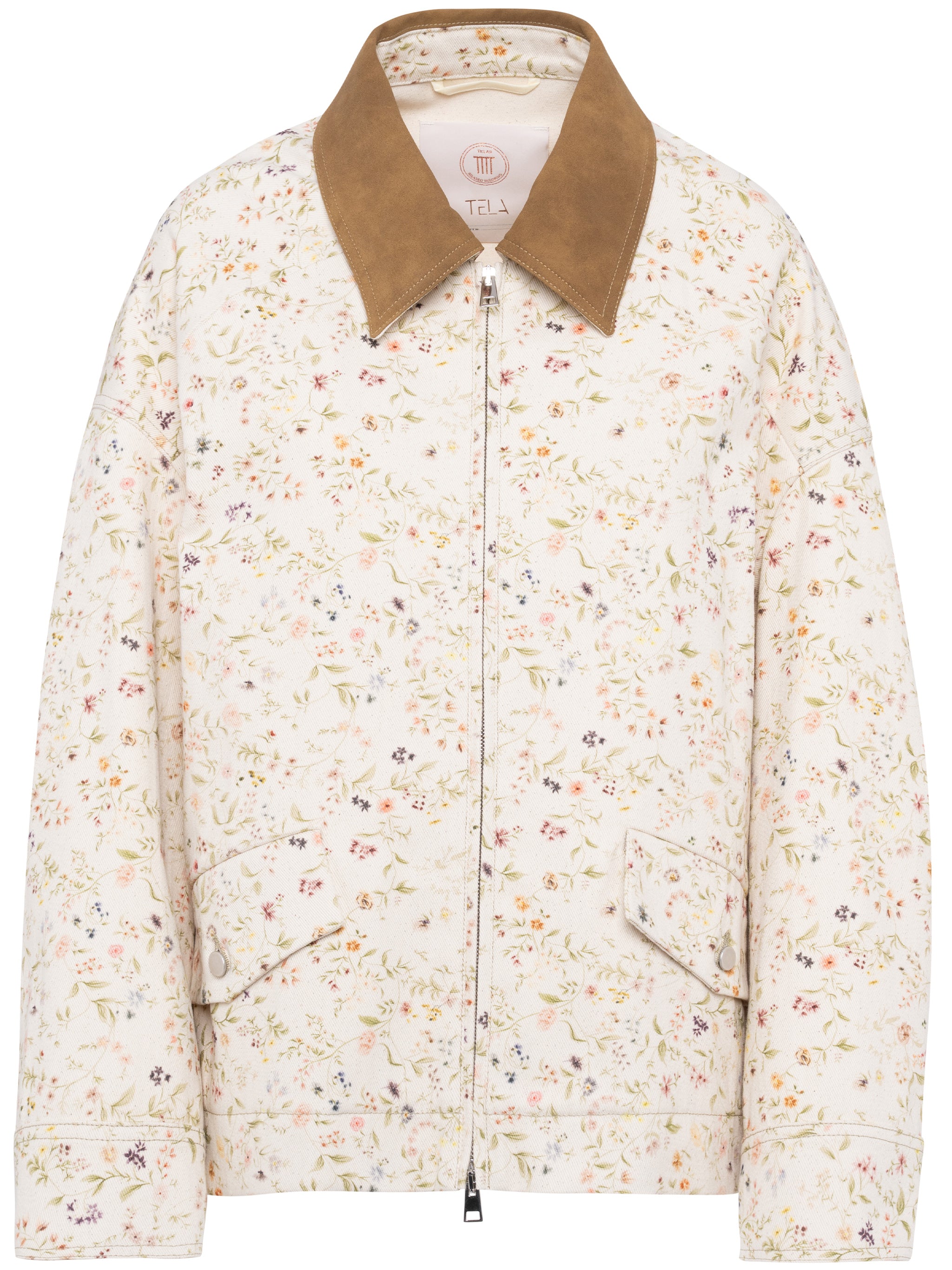 Neutral Giubbino Bubble Boxy Floral Jacket