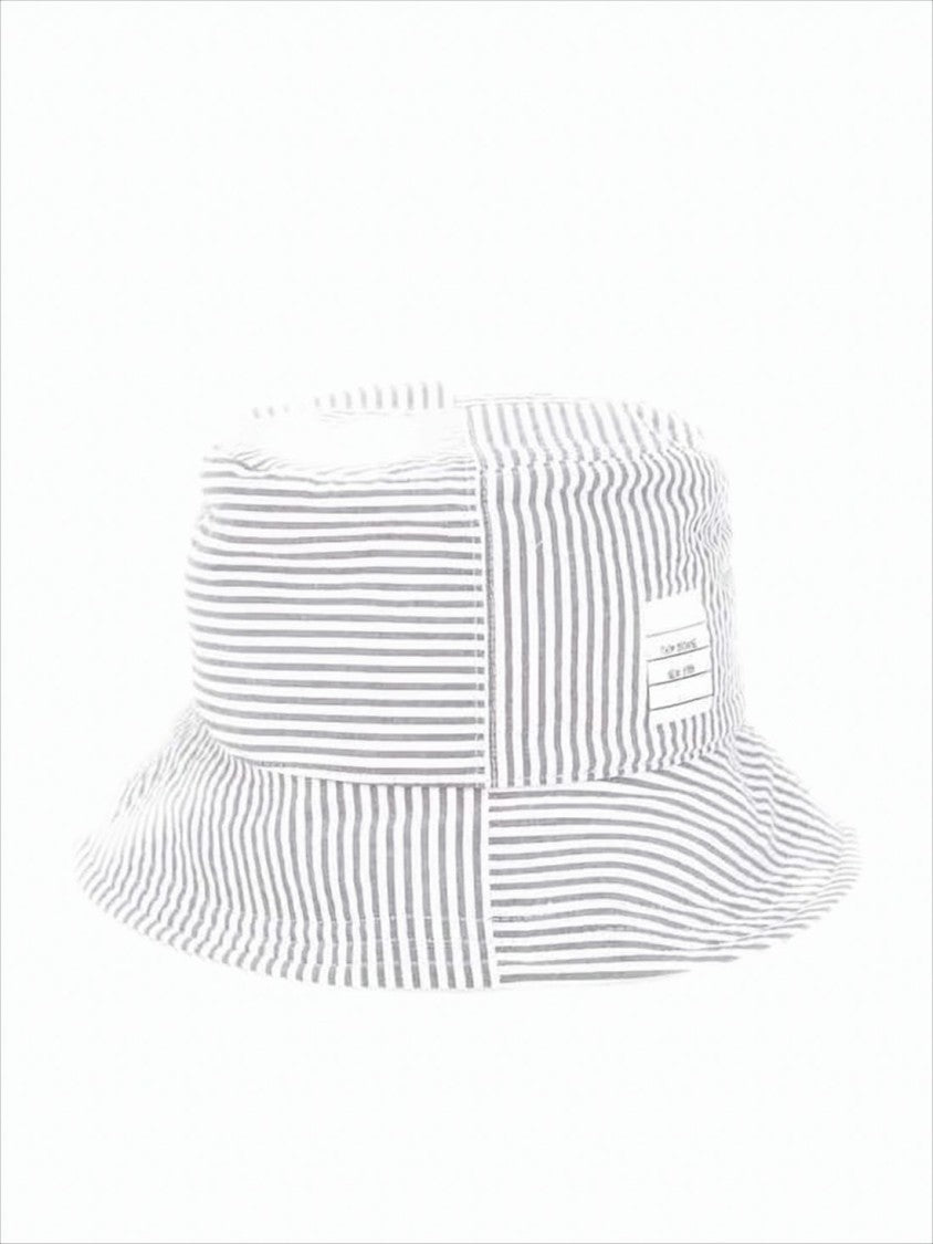 Patchwork Bucket Hat with Structured Brim