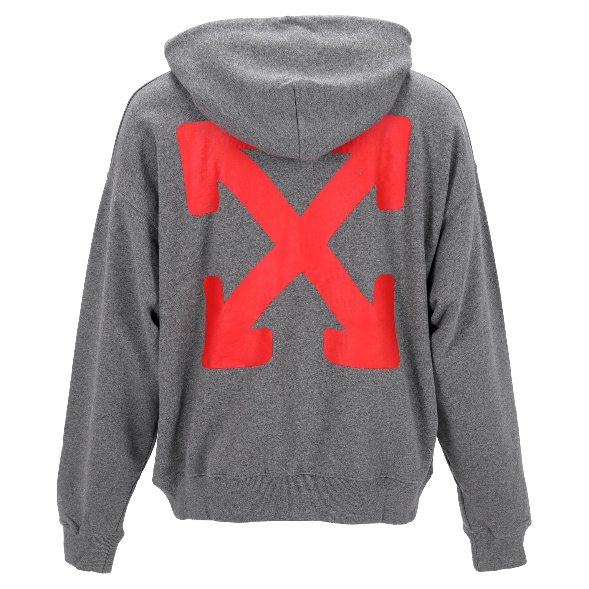 Relaxed-Fit Grey Hoodie With Bold Front And Back Prints