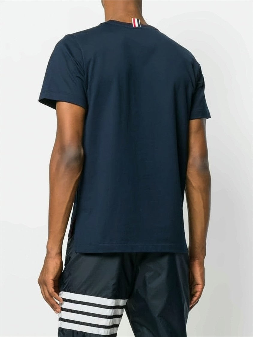 Short-Sleeved Cotton T-Shirt with Signature Stripe