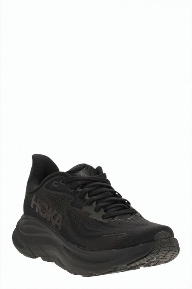 All-Black Breathable Mesh Sneakers with Cushioned Rubber Sole