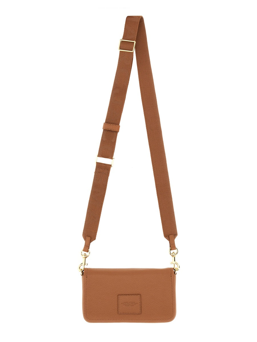 Red Textured Leather Mini Flap Crossbody Bag