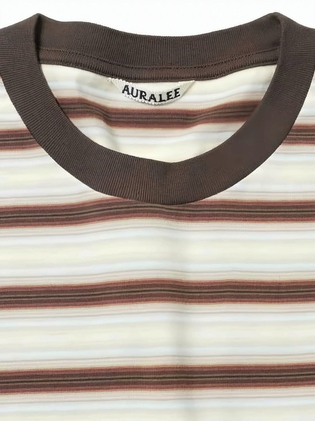 Horizontal Striped Short-Sleeved T-Shirt With Ribbed Collar