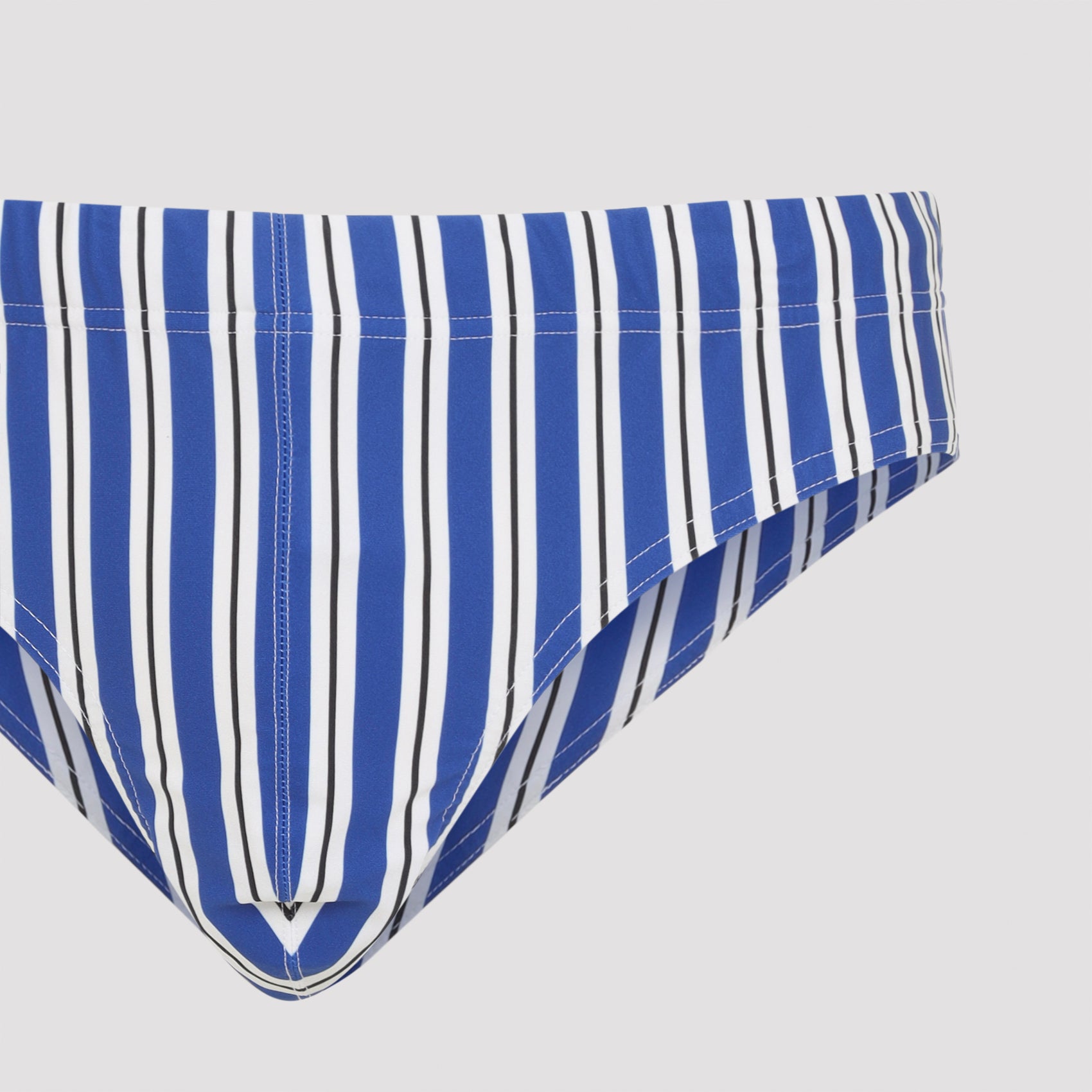 Vertical Striped Blue Swim Briefs