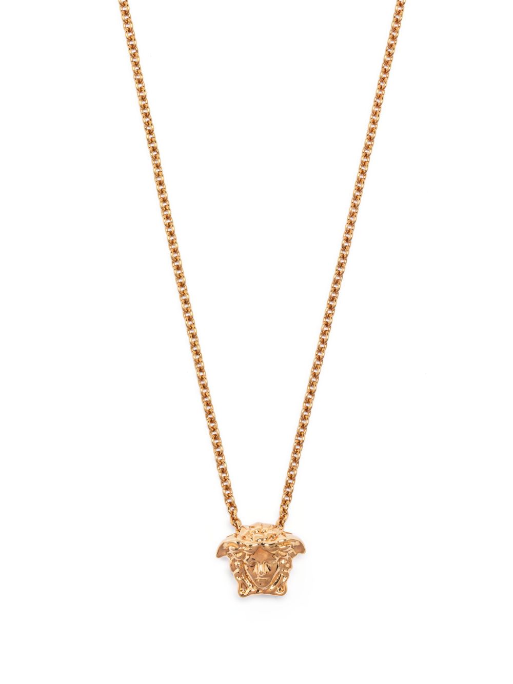Medusa Head Motif Cable-Link Necklace in Gold-Tone Brass