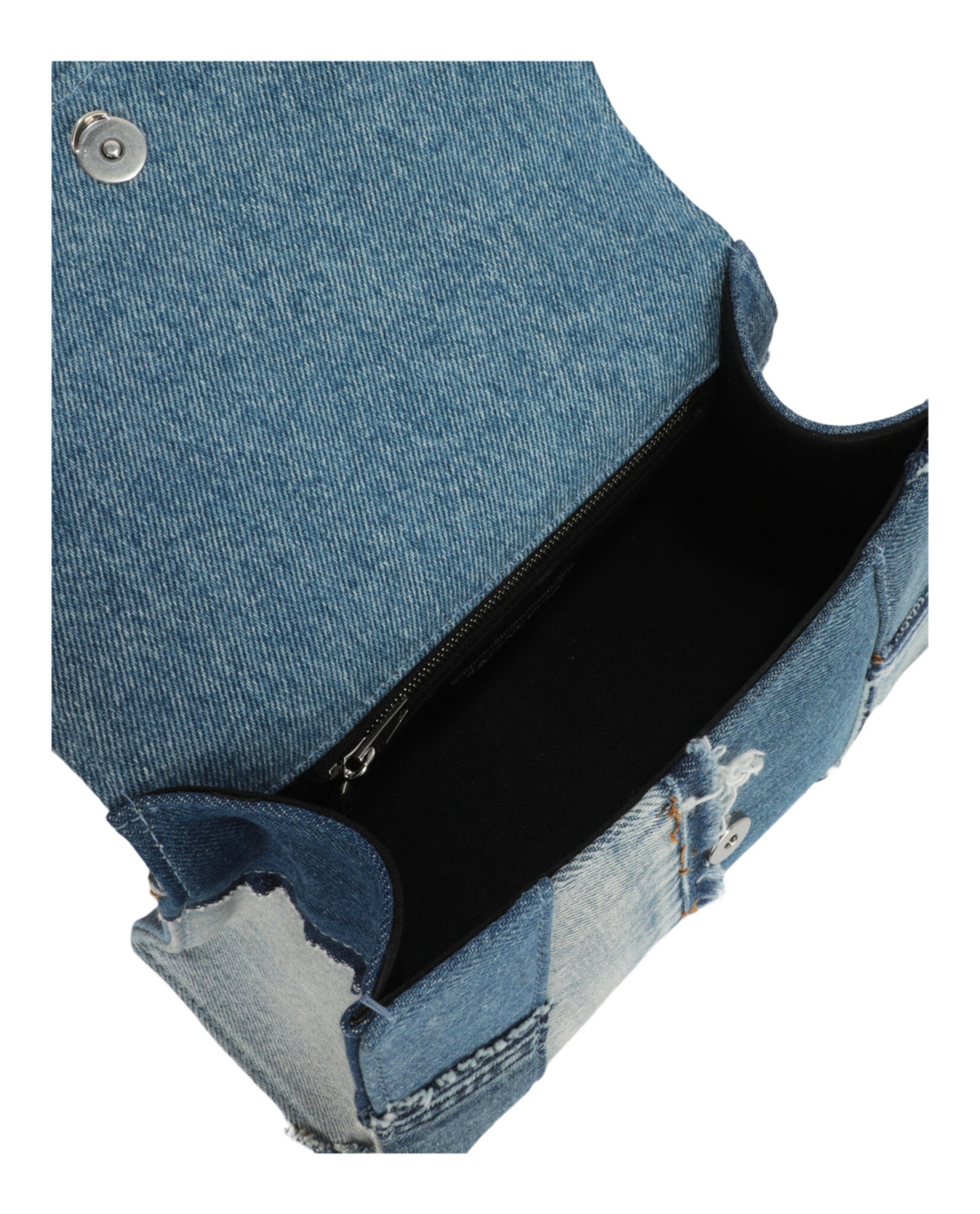 Hourglass Denim Patchwork Top Handle Bag
