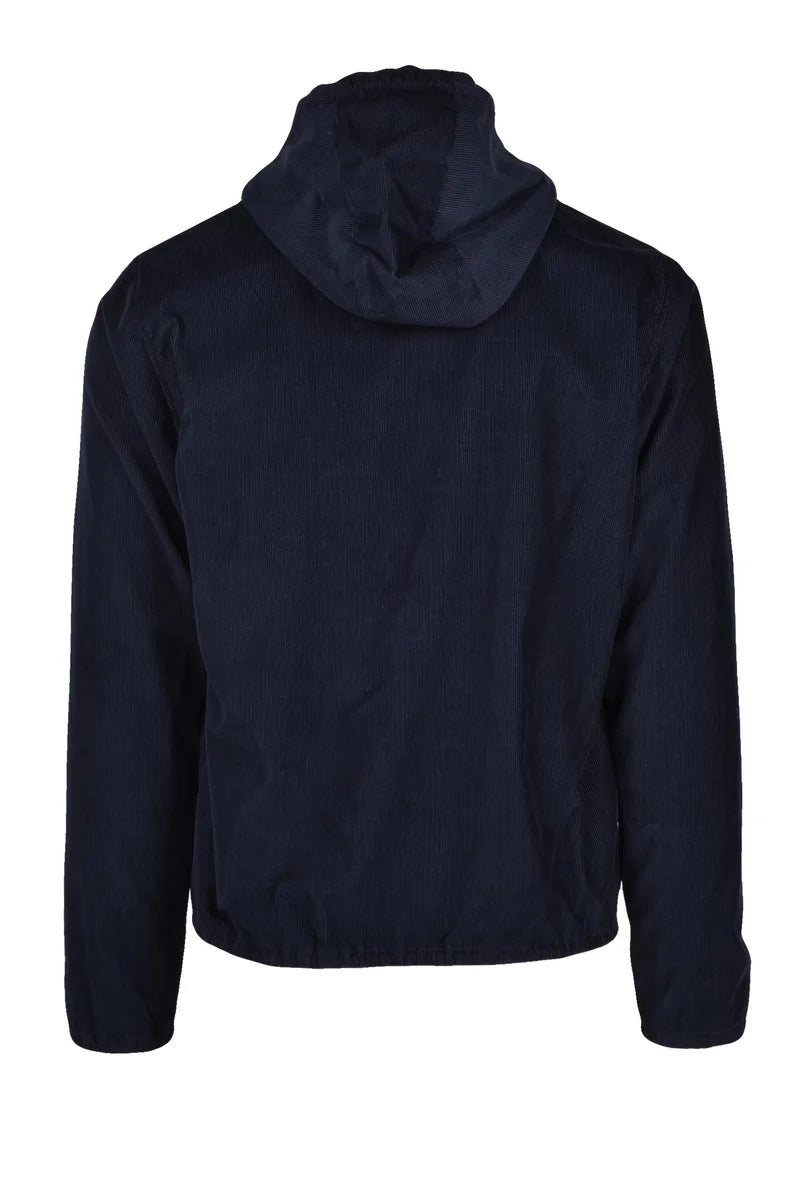 Blue Corduroy Jacket with Zip Closure