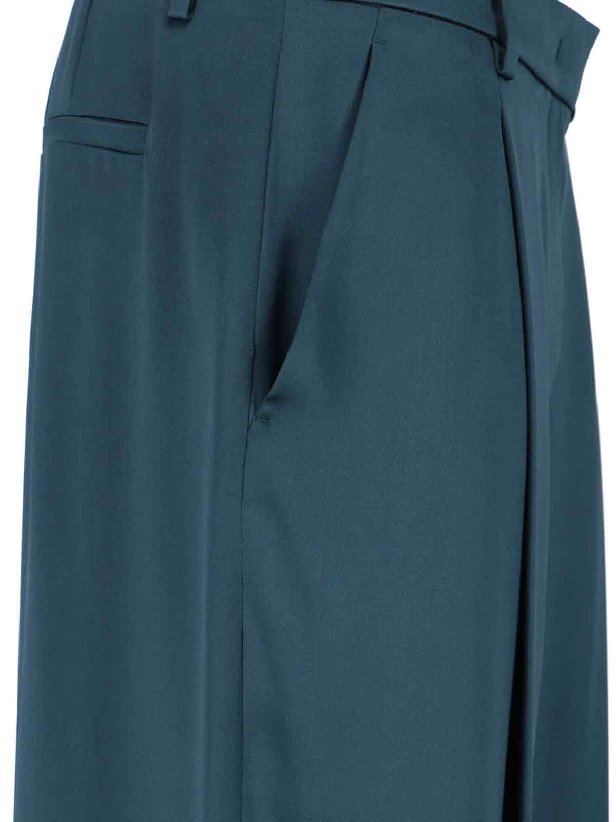 Silk Tailored Trousers – Green