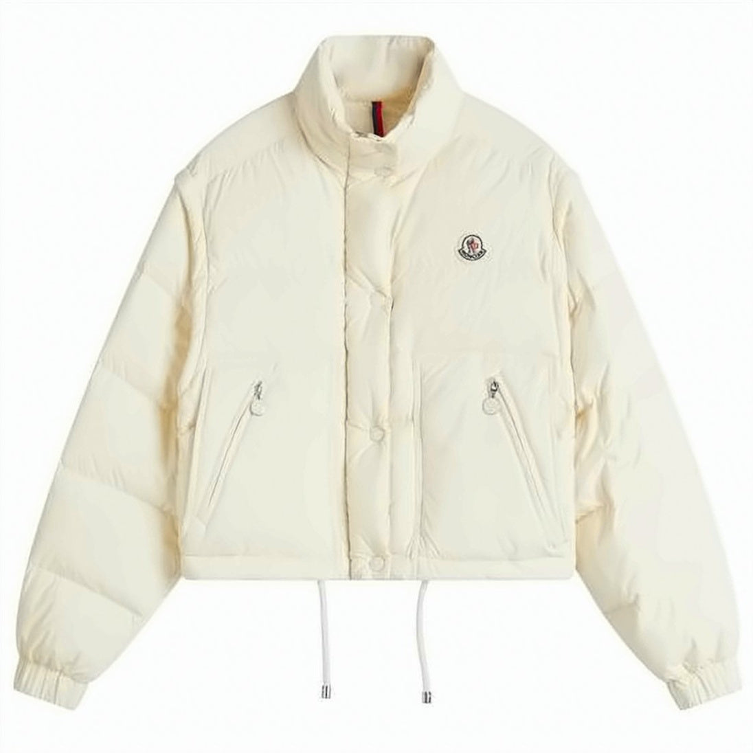 Quilted White Short Padded Jacket