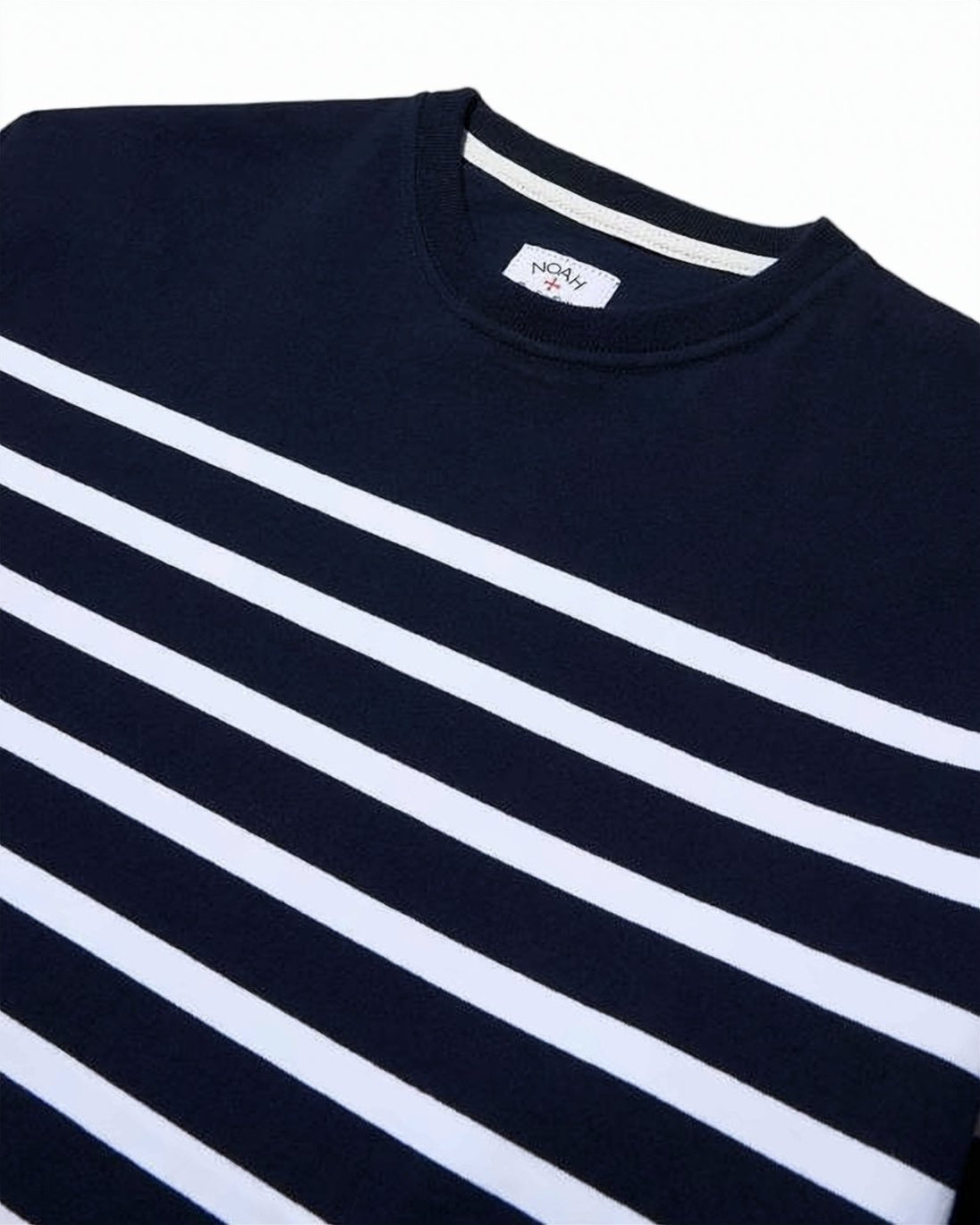 Crewneck Long Sleeve Shirt with Horizontal Stripes
