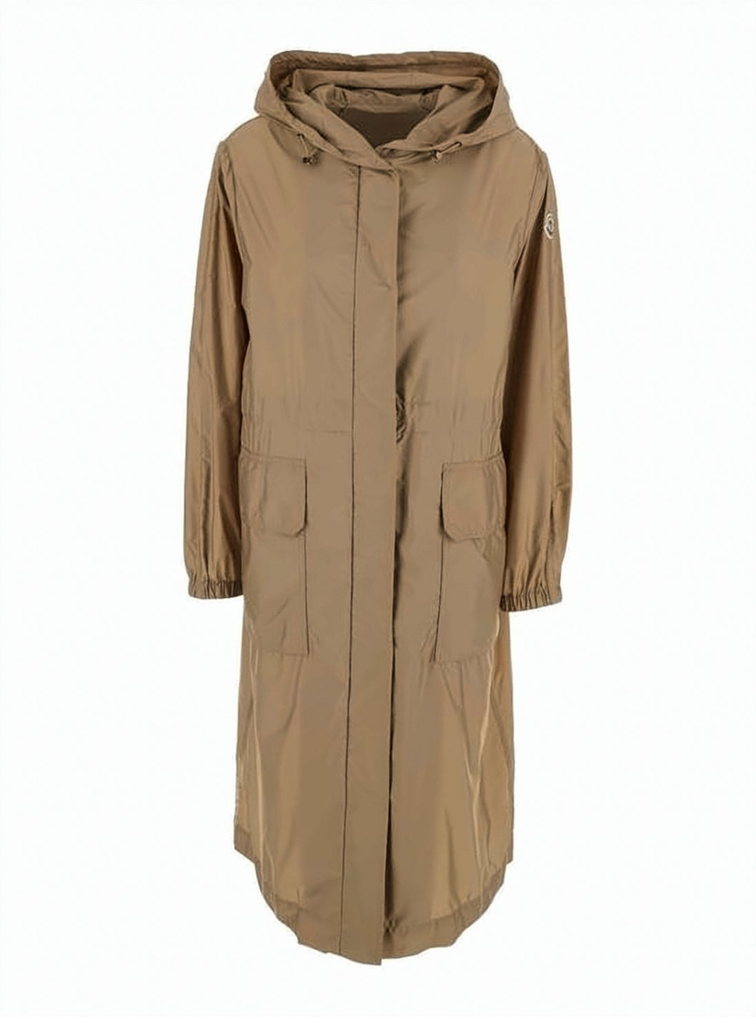 Short Brown Polyamide Moncler Jacket with Relaxed Fit