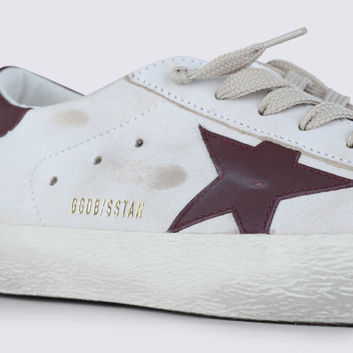 Distressed White Leather Sneakers