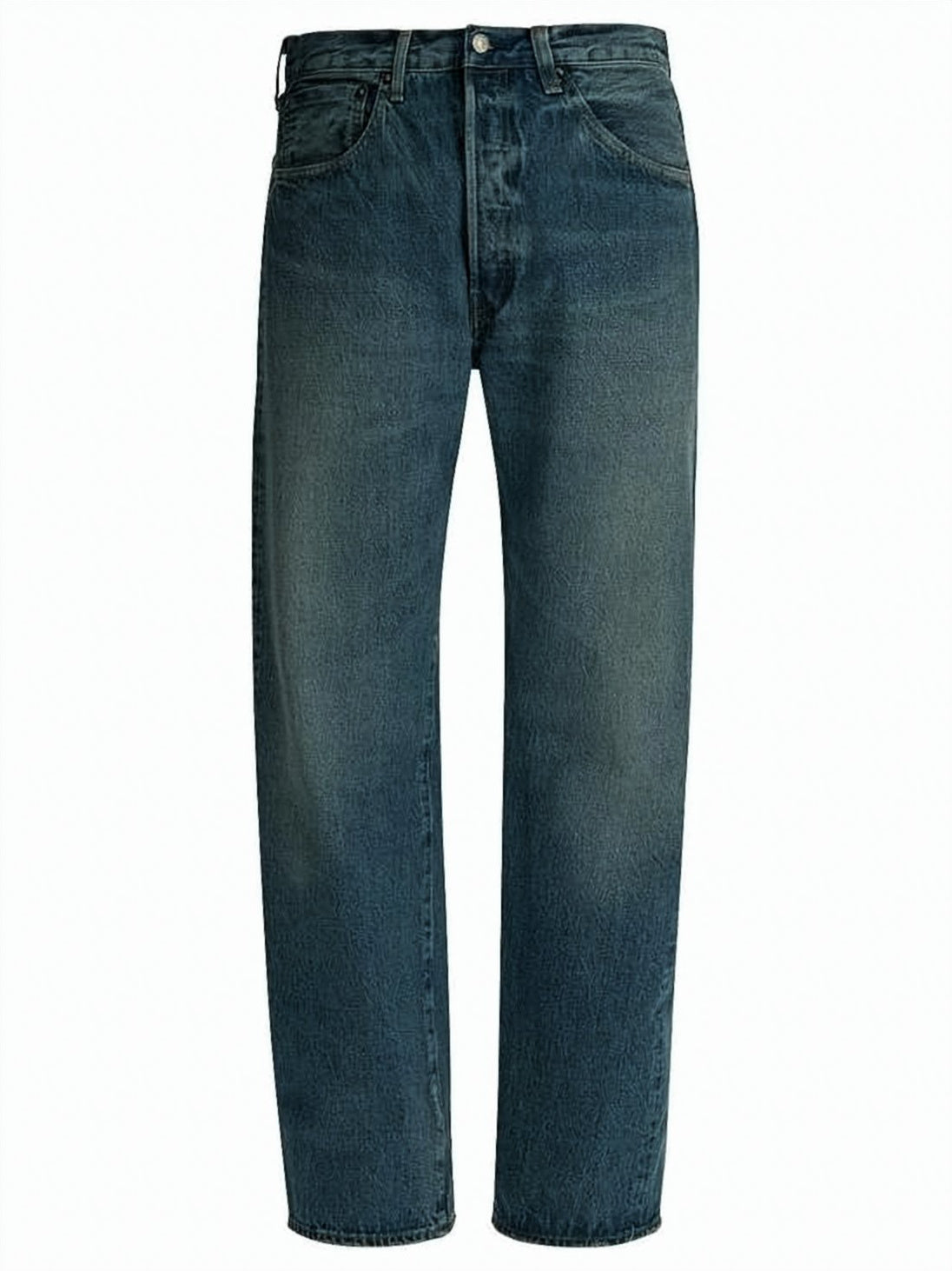 Straight-Leg Denim Pants with Signature Stitching