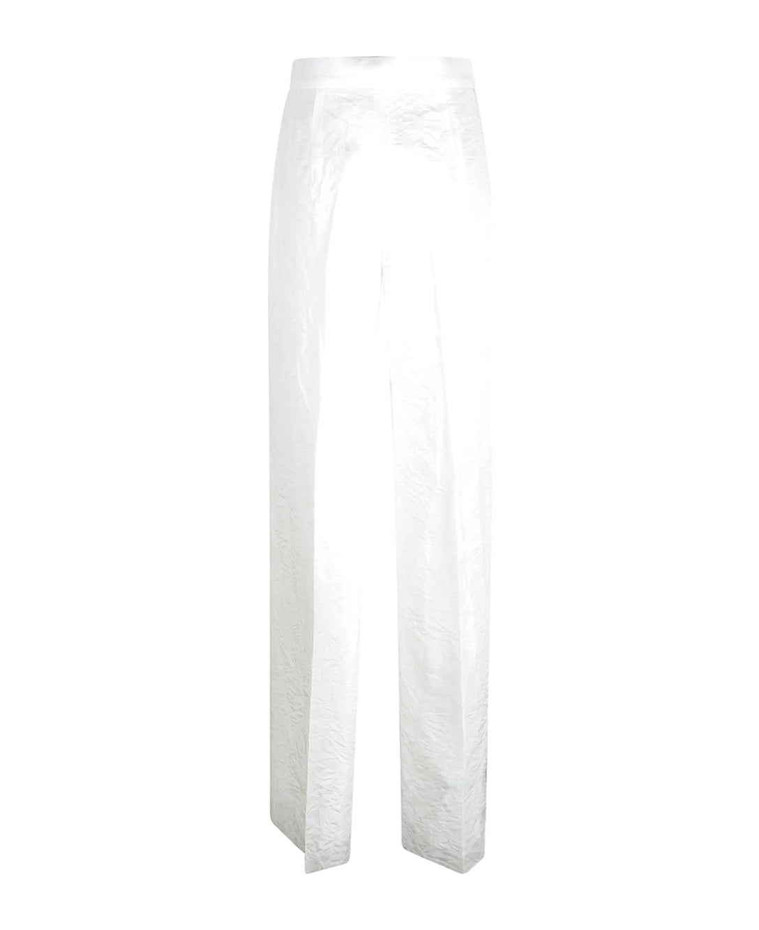 High-Waisted White Trousers with Relaxed Fit
