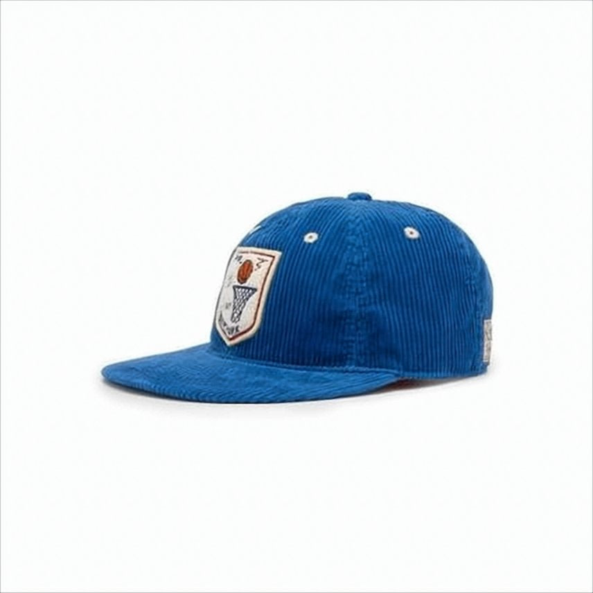 Corduroy Texture Cap with Embroidered Patches