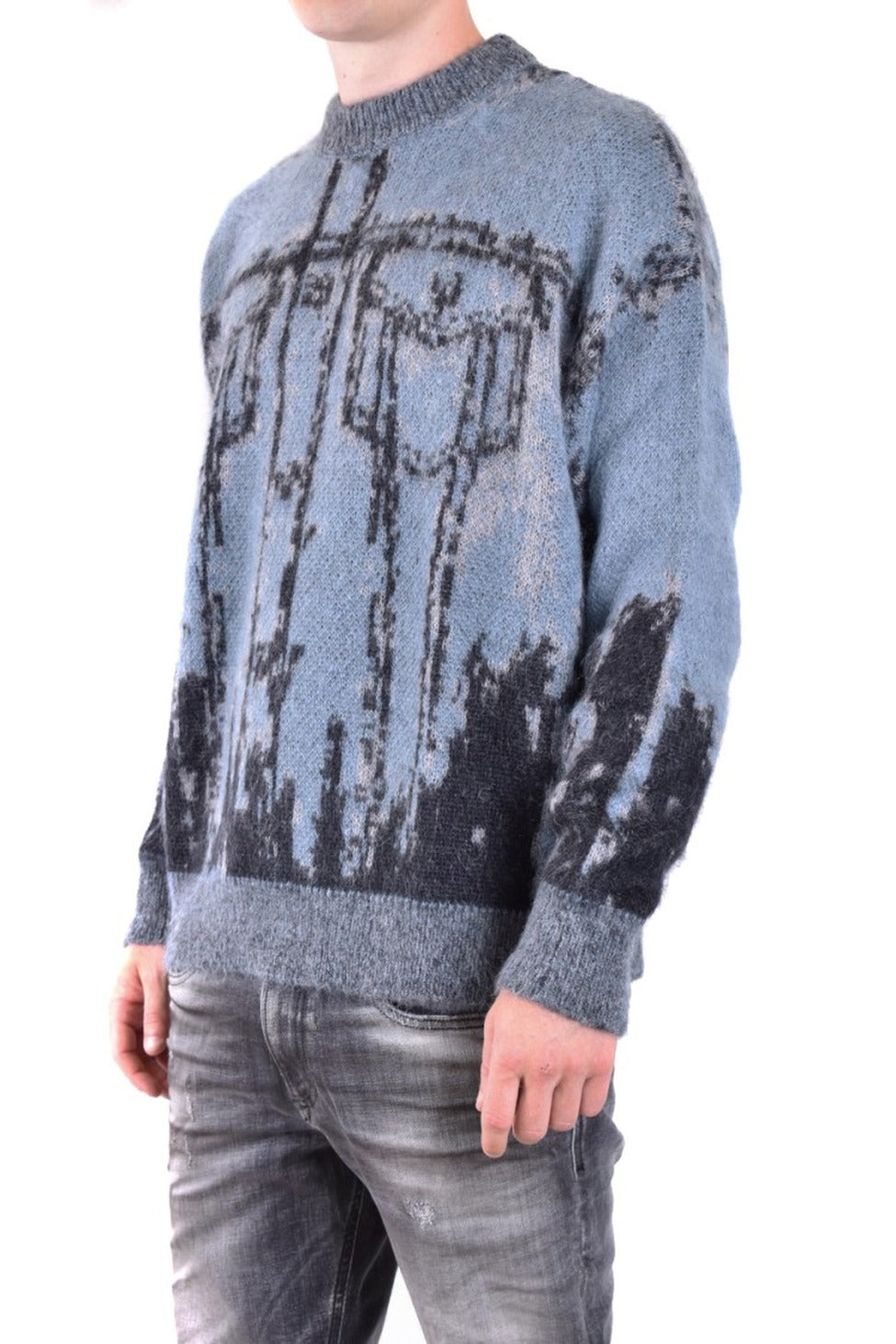 Blue Mohair Blend Knitwear