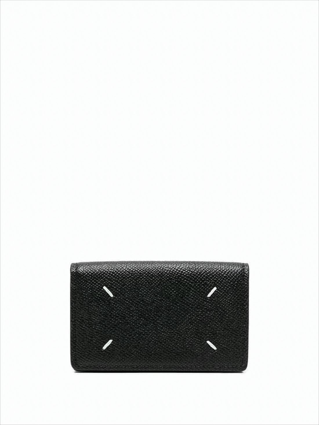 Textured Black Calf Leather Wallet