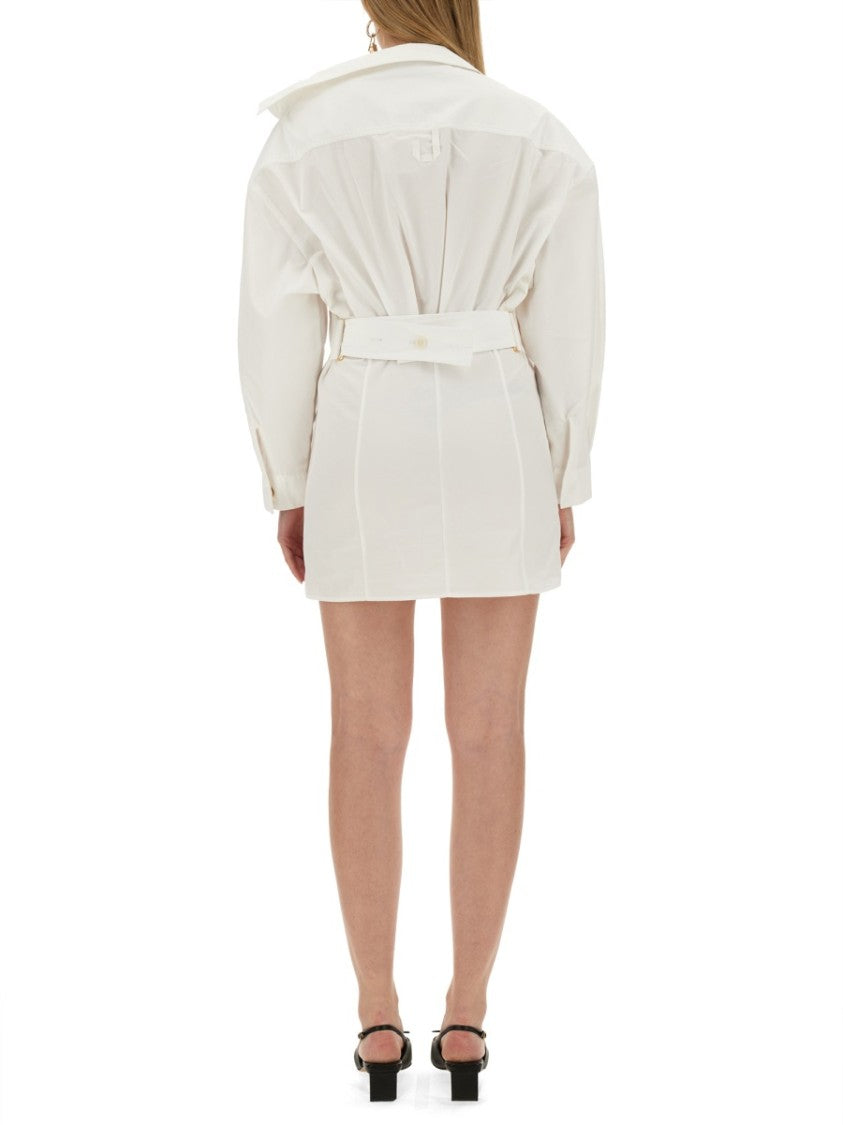 Slim Fit White Mini Dress