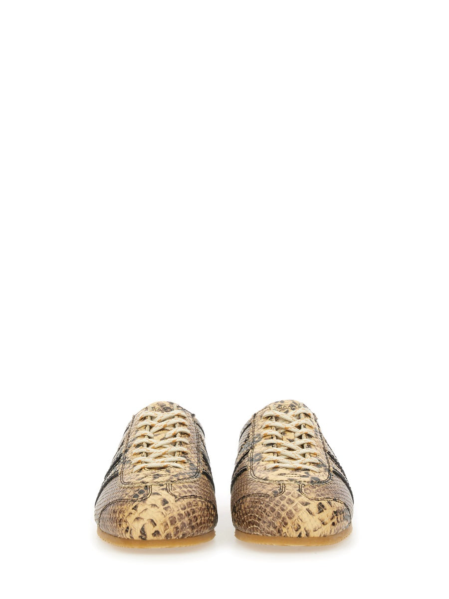 White Calf Leather Sneaker With Refined Silhouette