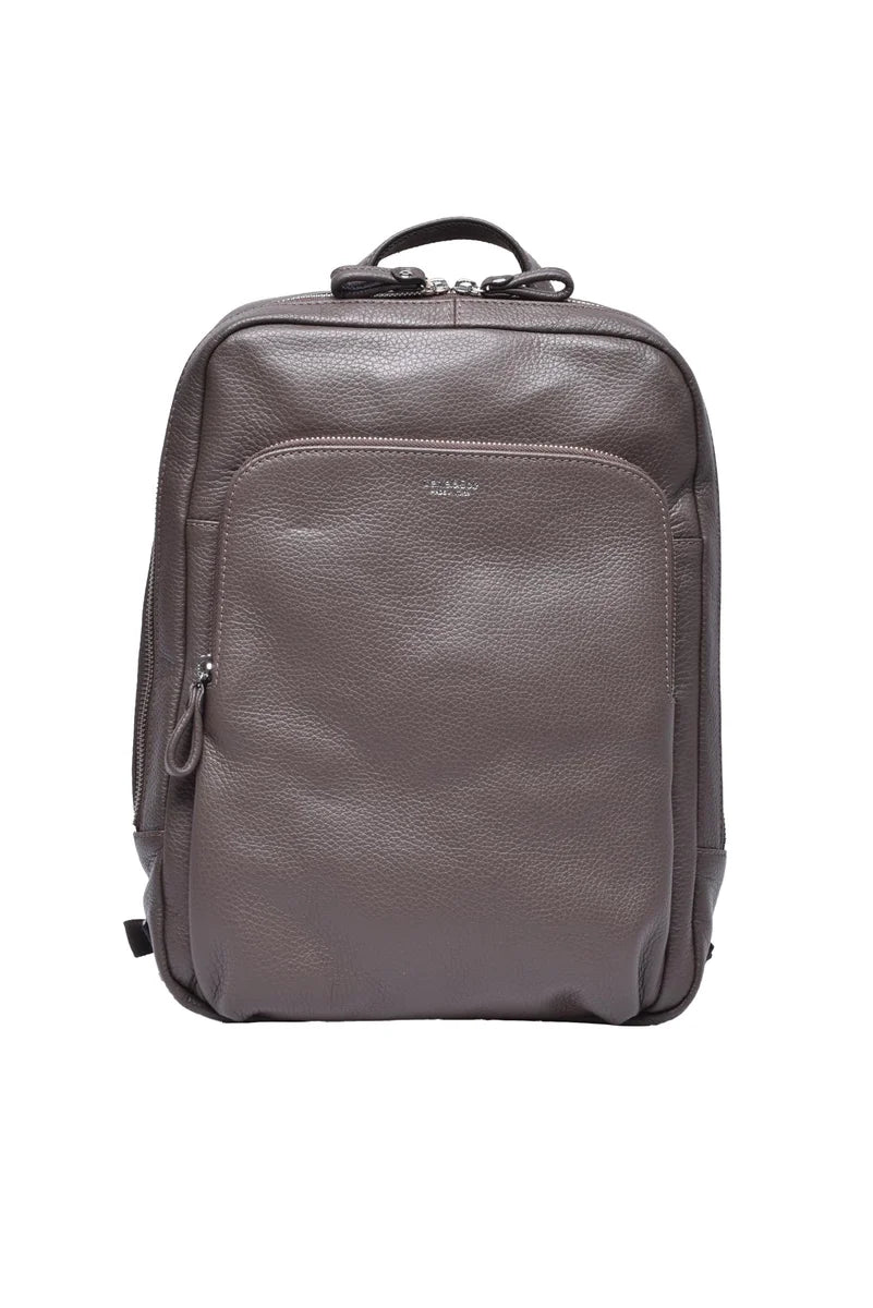 Leather Backpack - Military Green