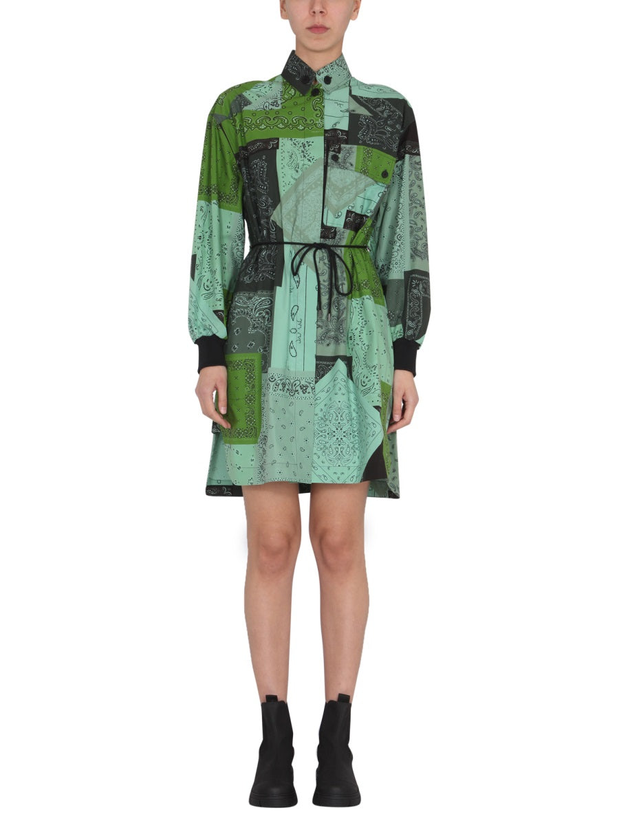 Mini Dress with Patchwork Paisley Design