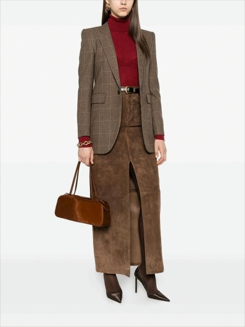 Tailored Plaid Wool-Blend Blazer