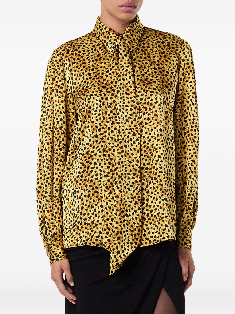 Gold-Tone Silk Long-Sleeved Top