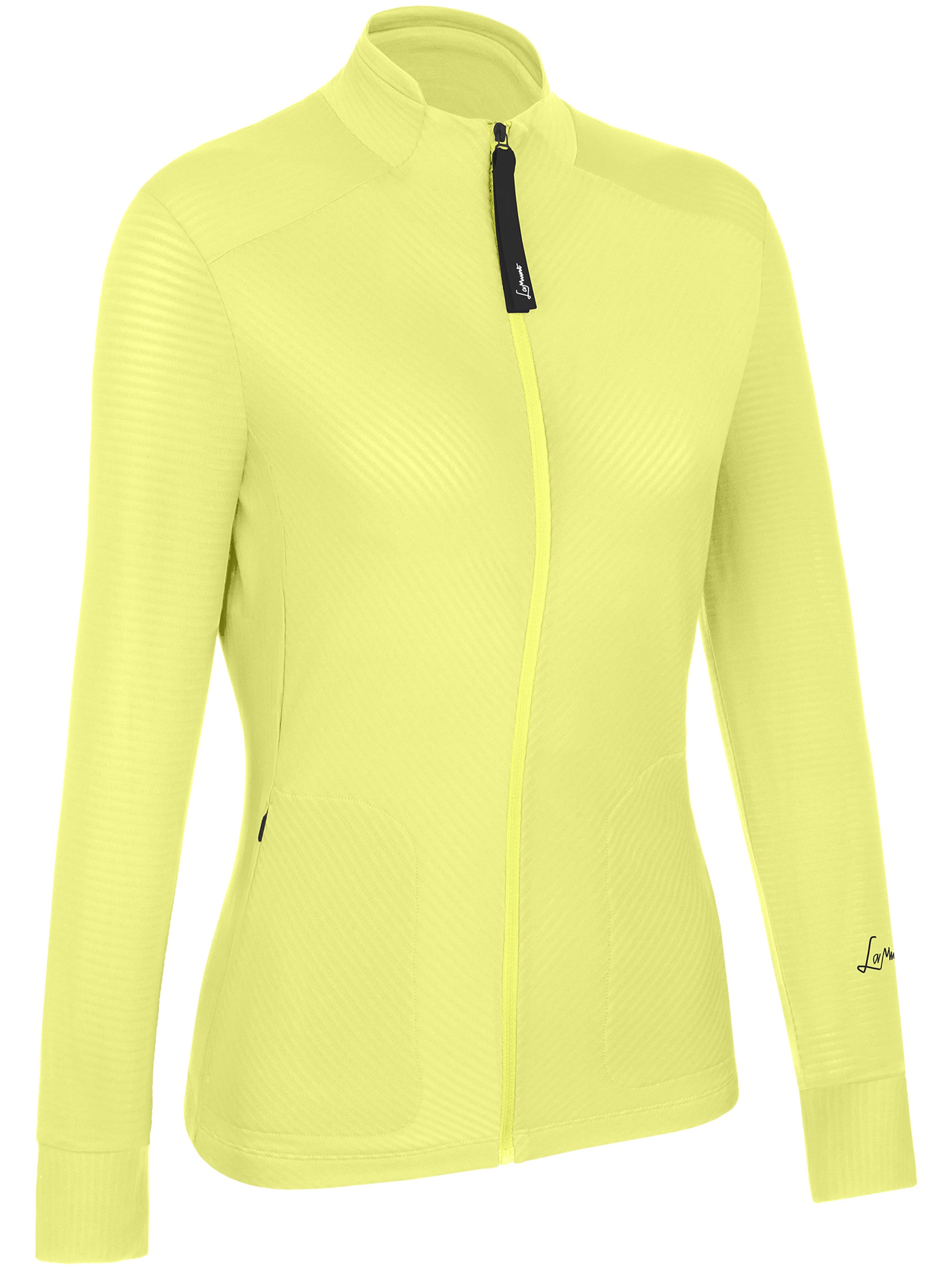 Yellow Emy Light Full Zip Textured Jacket