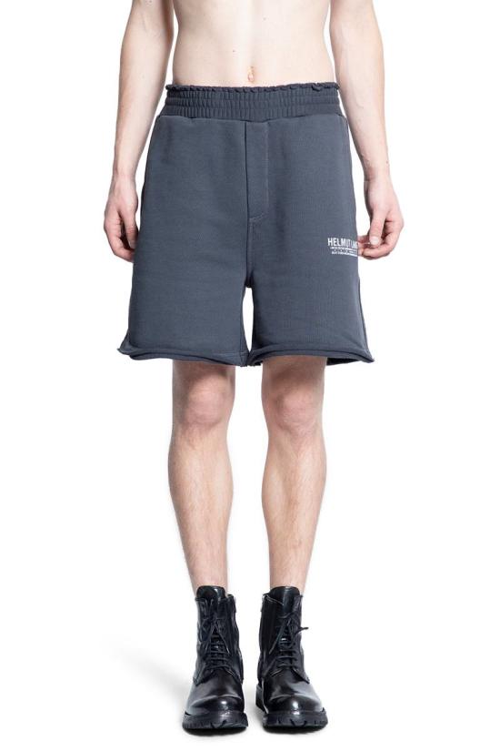 Structured Grey Cotton Shorts with Elastic Waistband