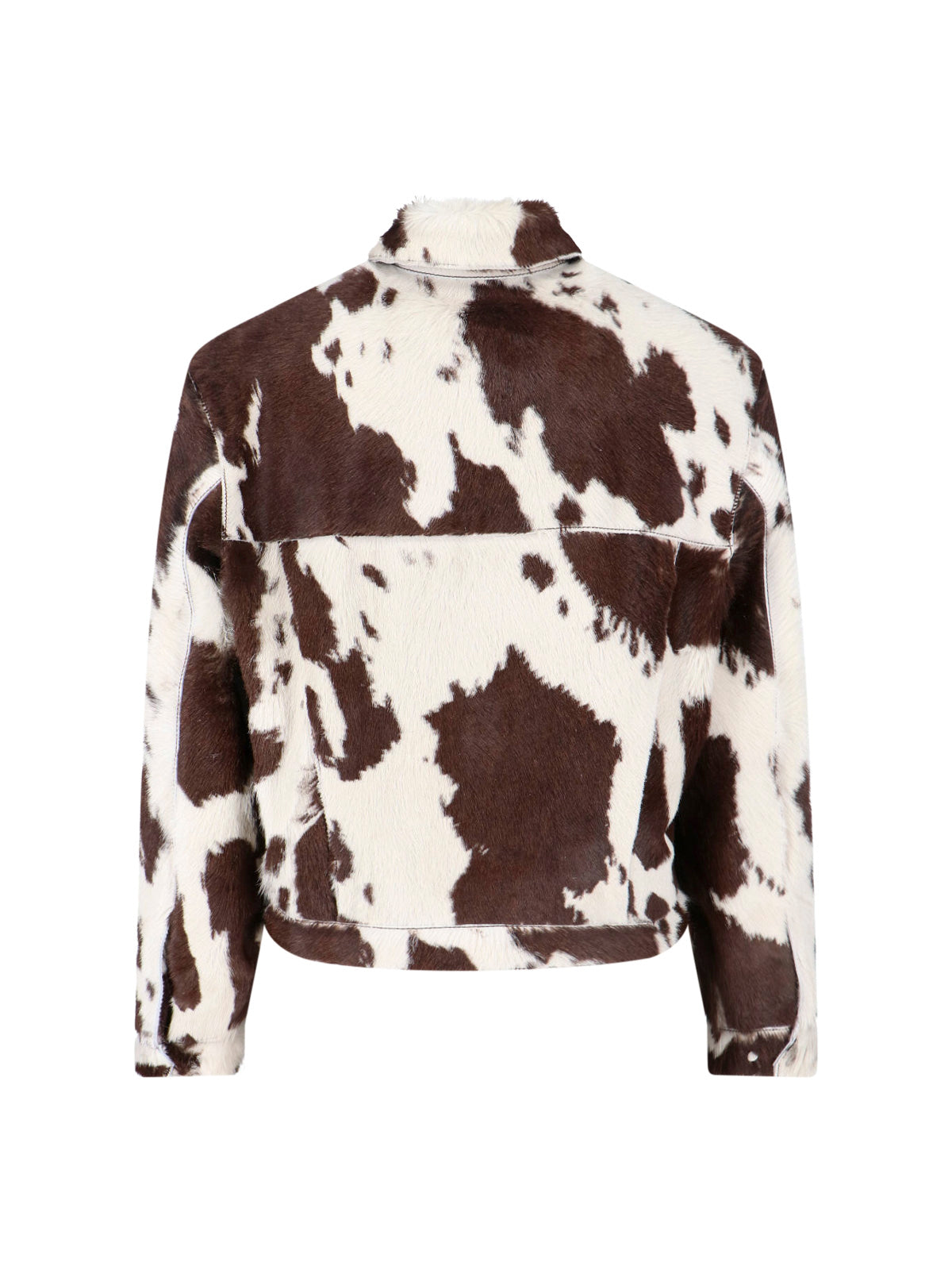 Multicolor Cow Print Leather Jacket