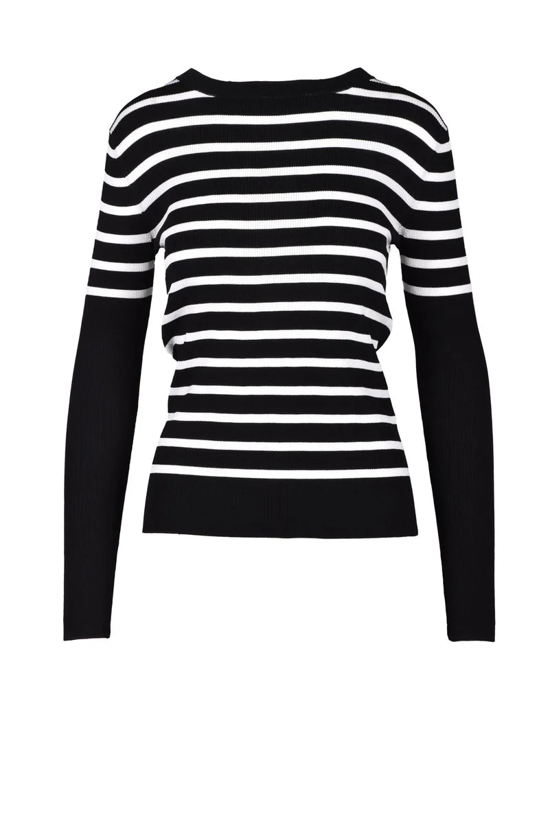 Viscose, Polyamide, and Silk Sweater - Black/White