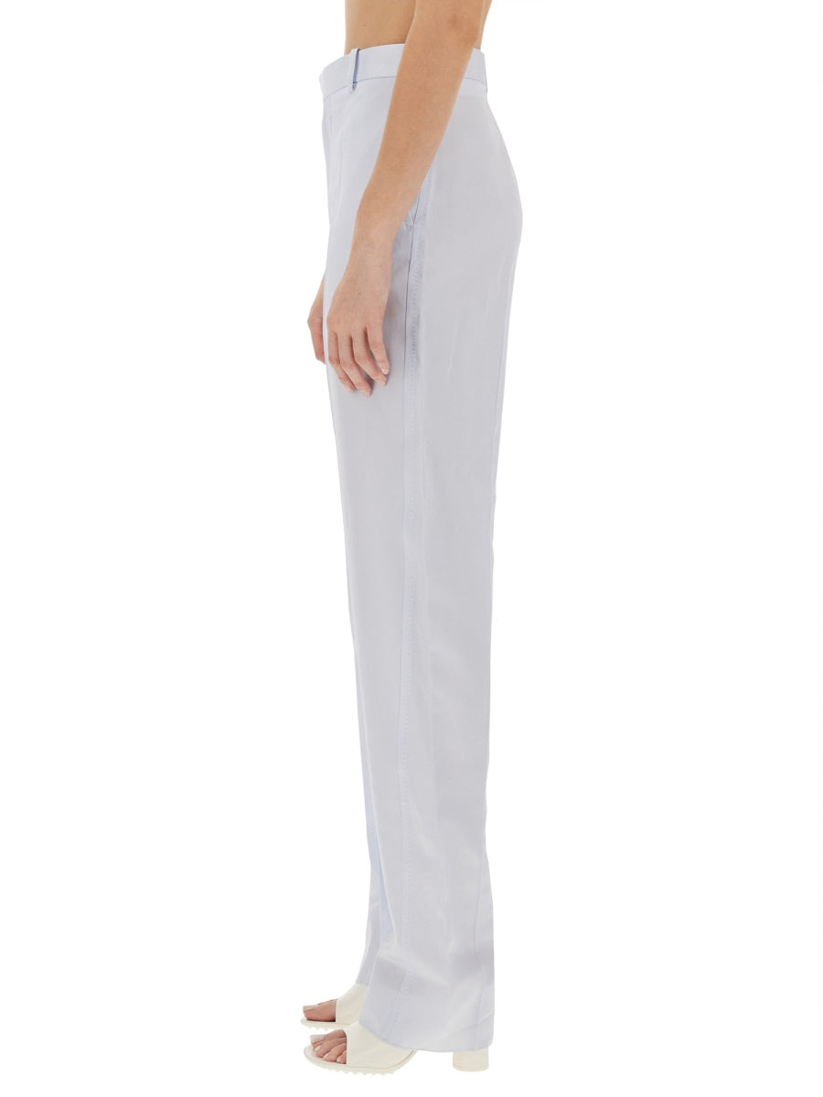Wide Leg Straight Cut Pants with Flowing Drape
