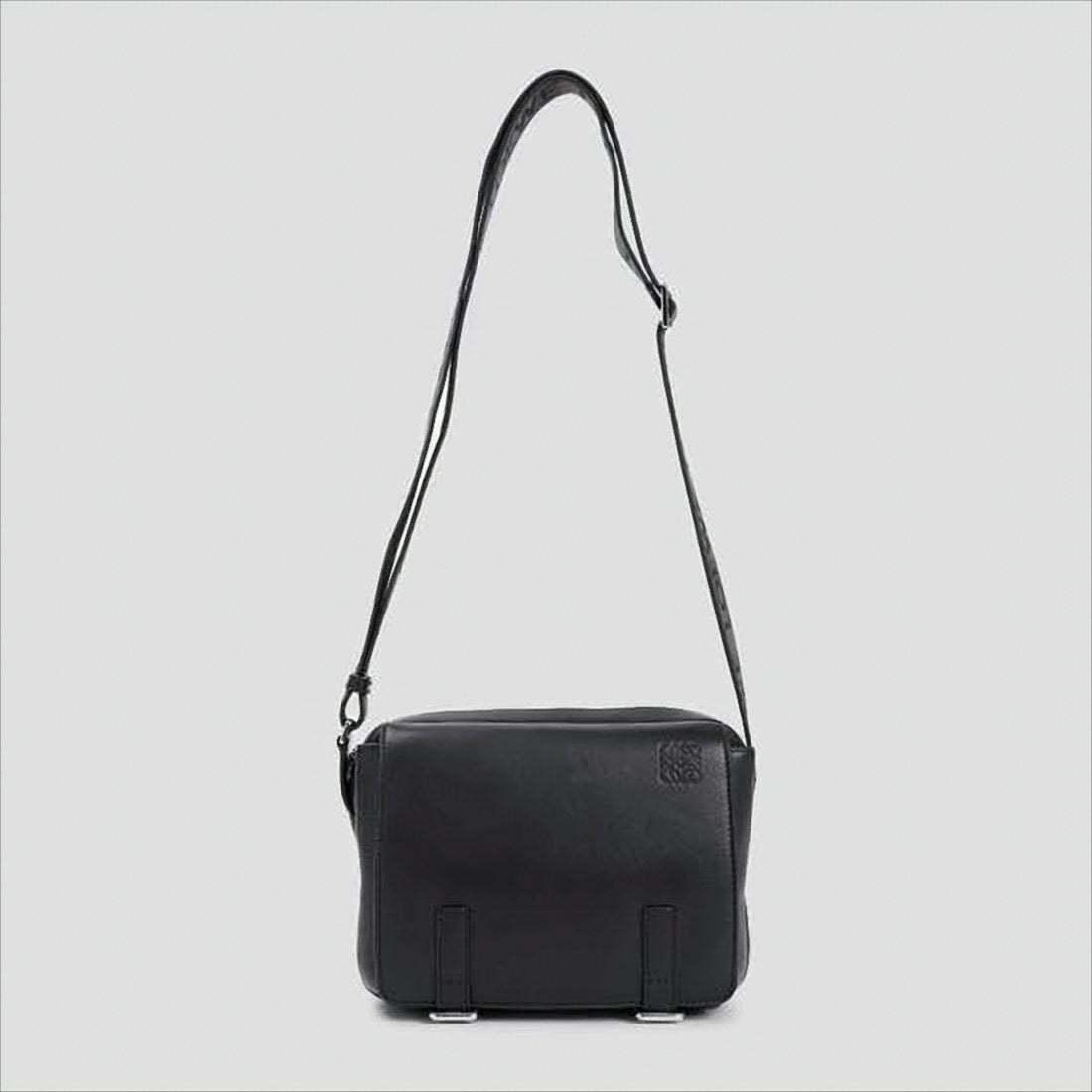Rectangular Calf Leather Crossbody Bag with Adjustable Strap