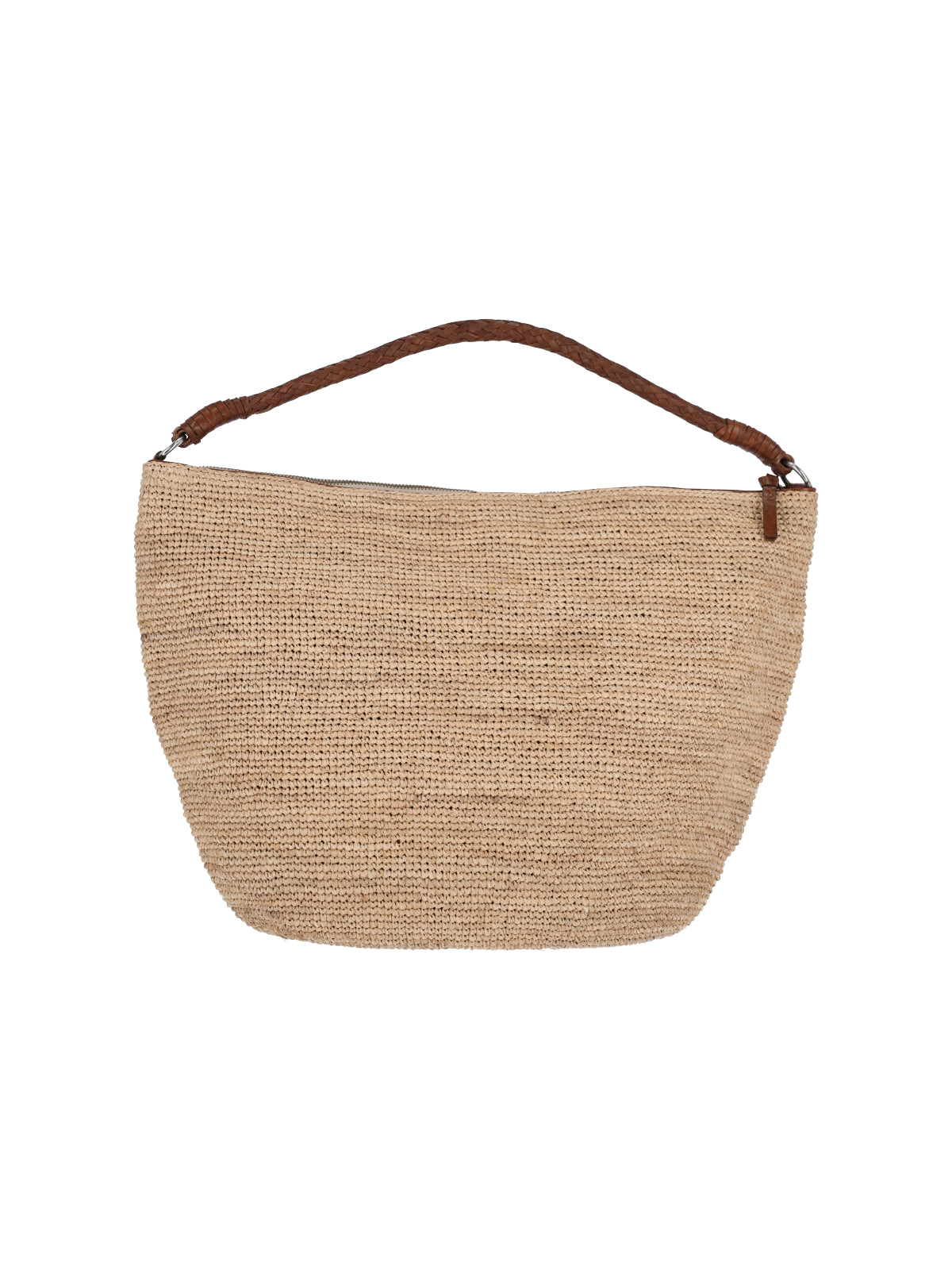 Beige Utopia Woven Raffia Shoulder Bag