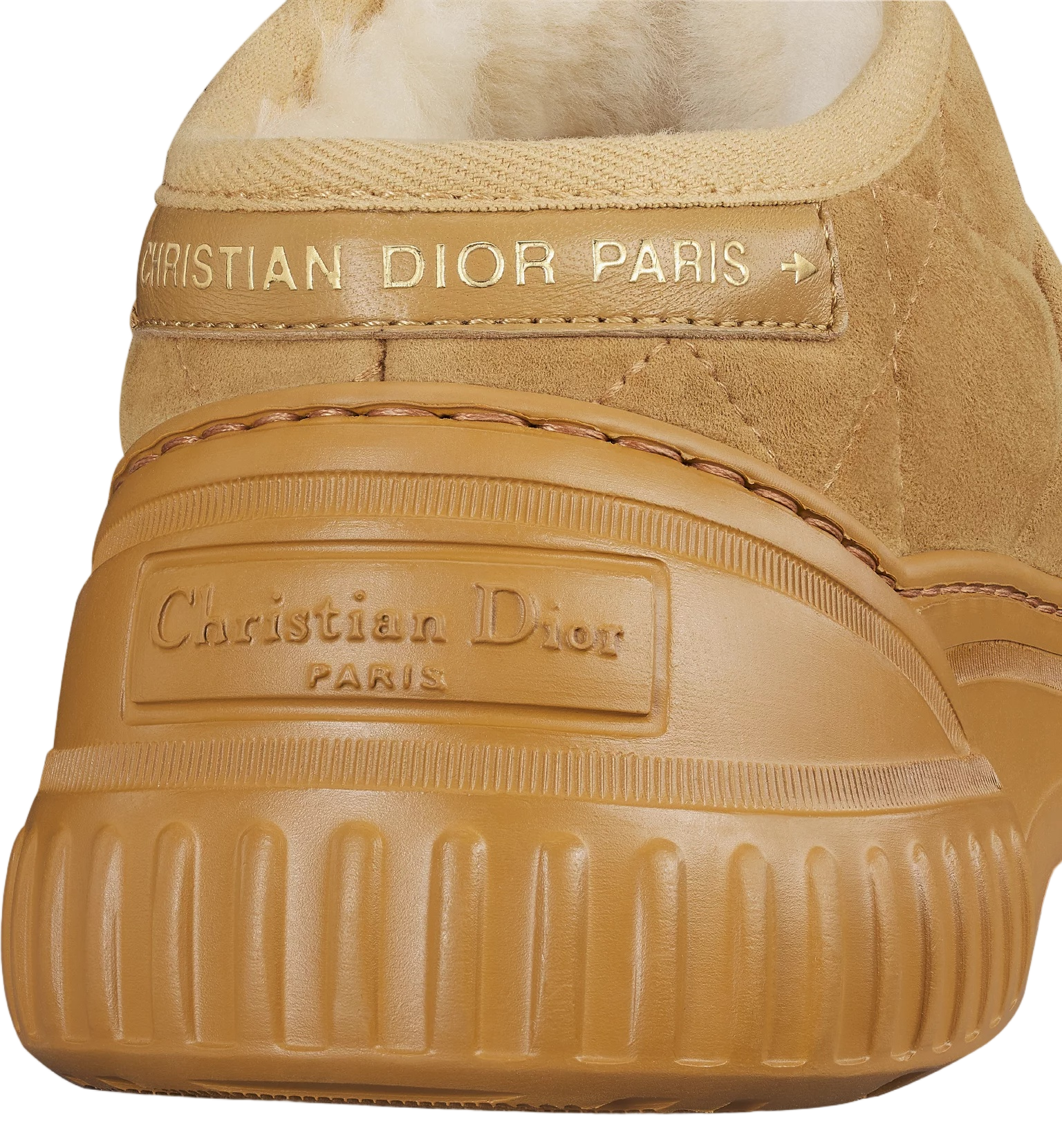 Brown Quilted Suede Shearling Slip-On Boots