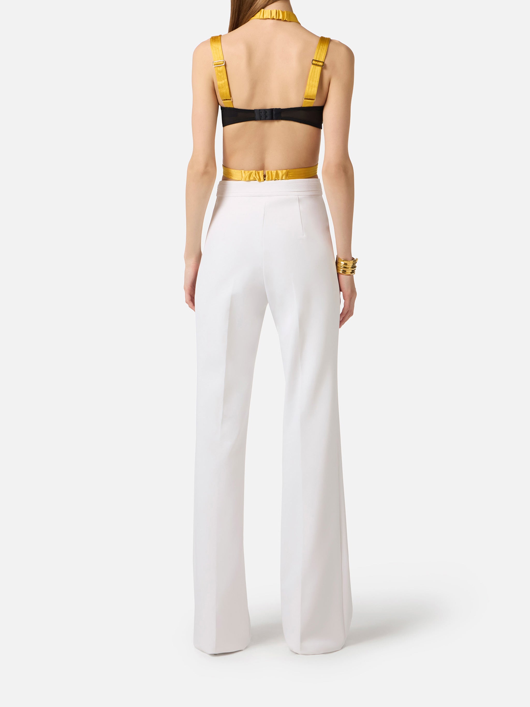 Tailored White High Waist Wide-Leg Pants