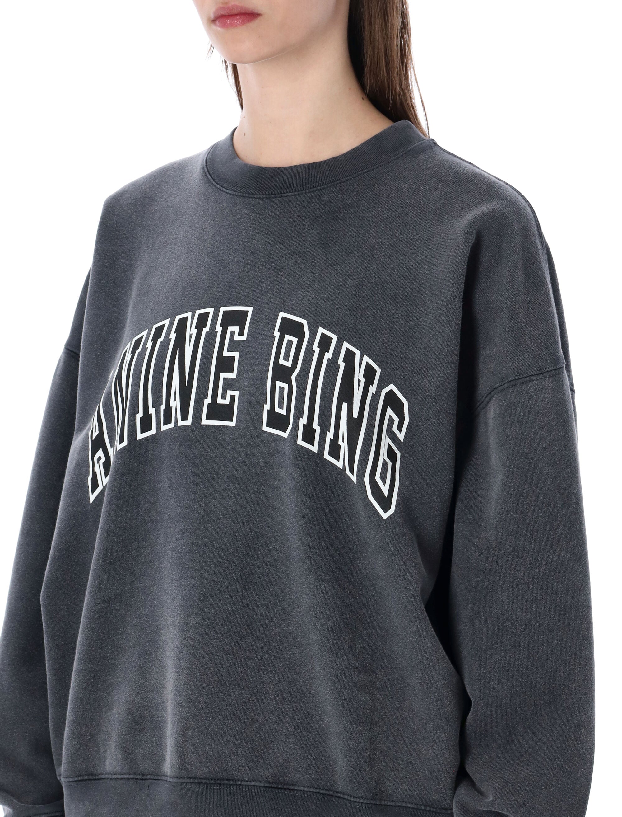 Miles Washed Black Cotton Sweatshirt