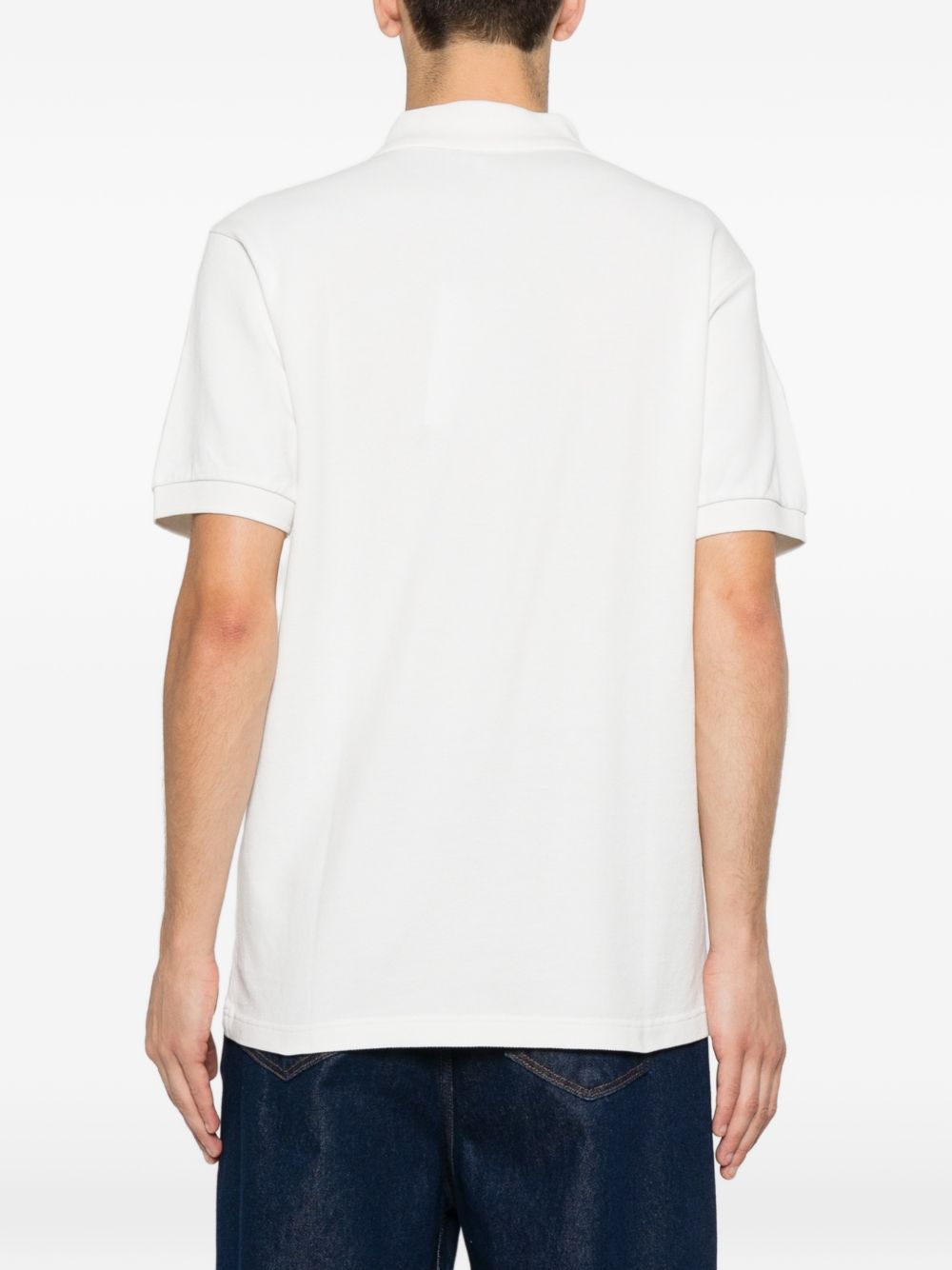 Off-White Cotton Piqué Floral Polo