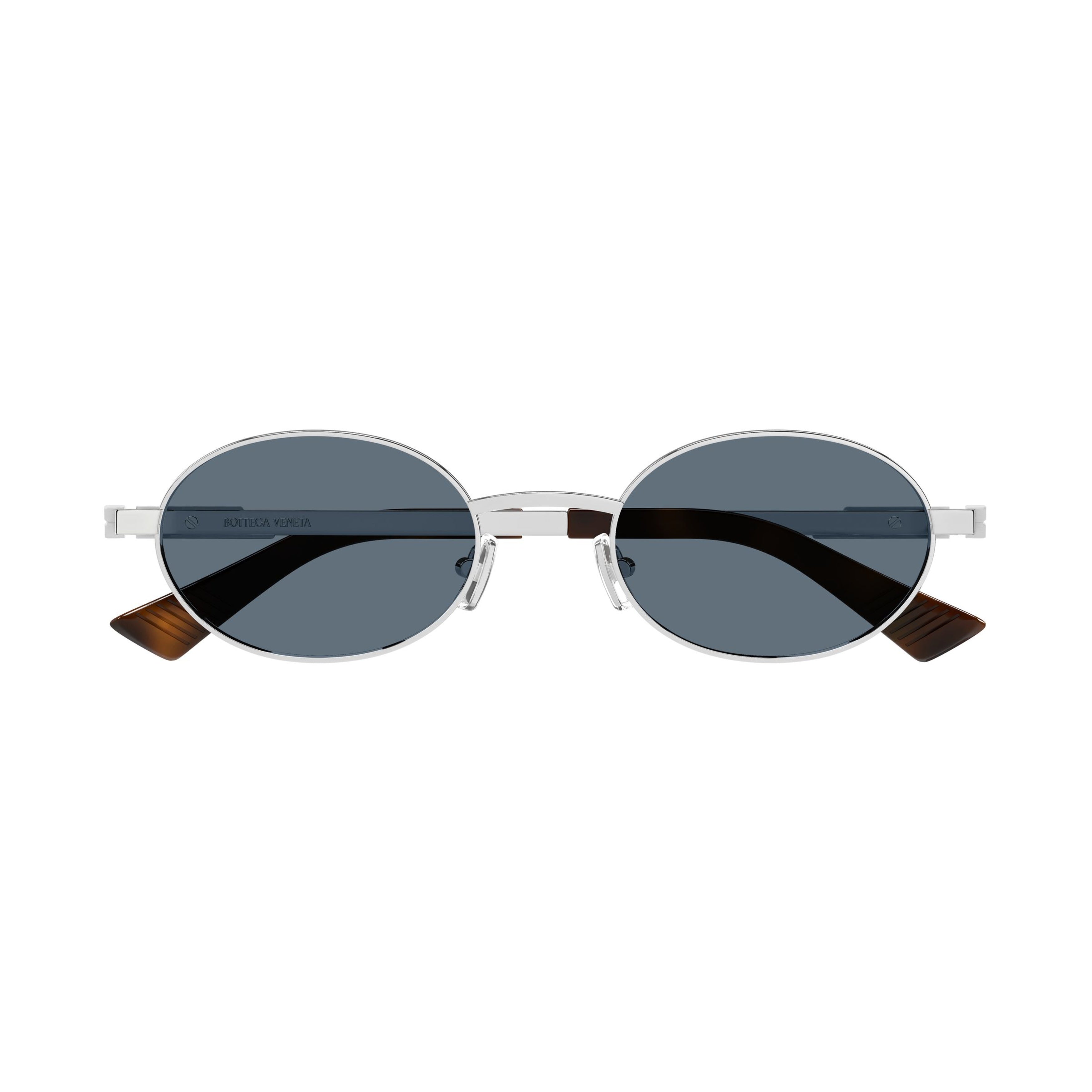 Oval Metal Frame Sunglasses With Dark Lenses And Elegant Temples